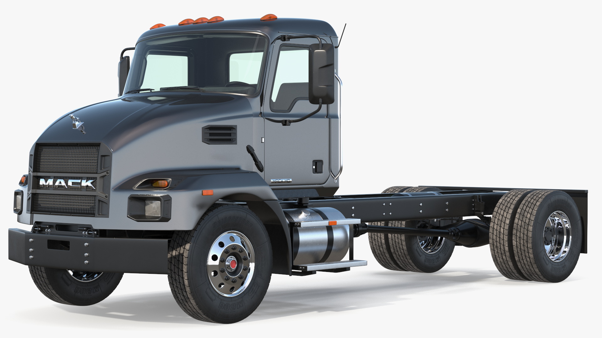 Mack MD6 Medium-Duty Truck Rigged for Maya 3D