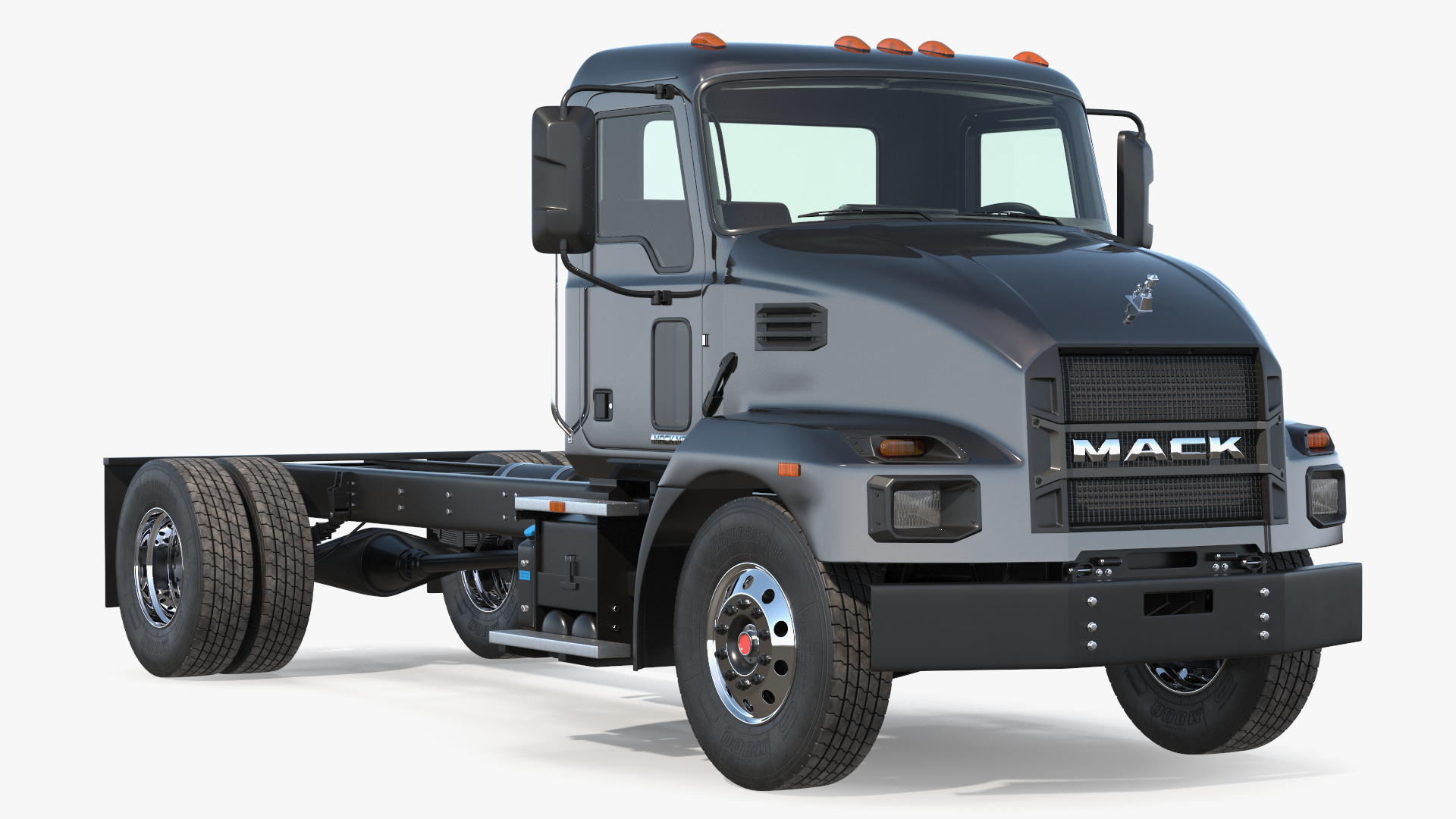 Mack MD6 Medium-Duty Truck Rigged for Maya 3D