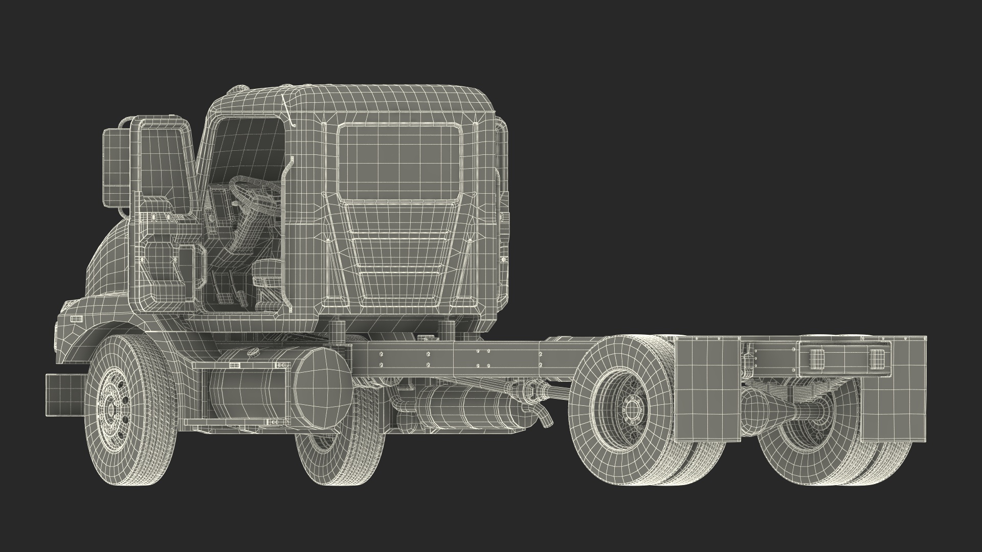 Mack MD6 Medium-Duty Truck Rigged for Maya 3D