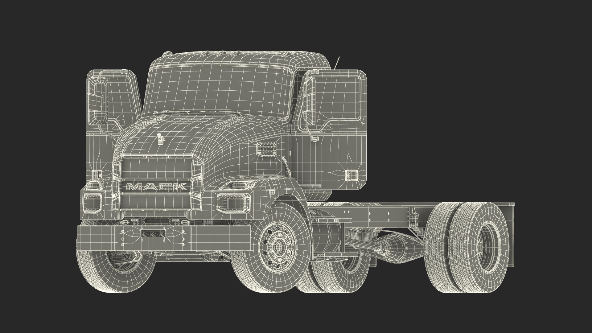 Mack MD6 Medium-Duty Truck Rigged for Maya 3D