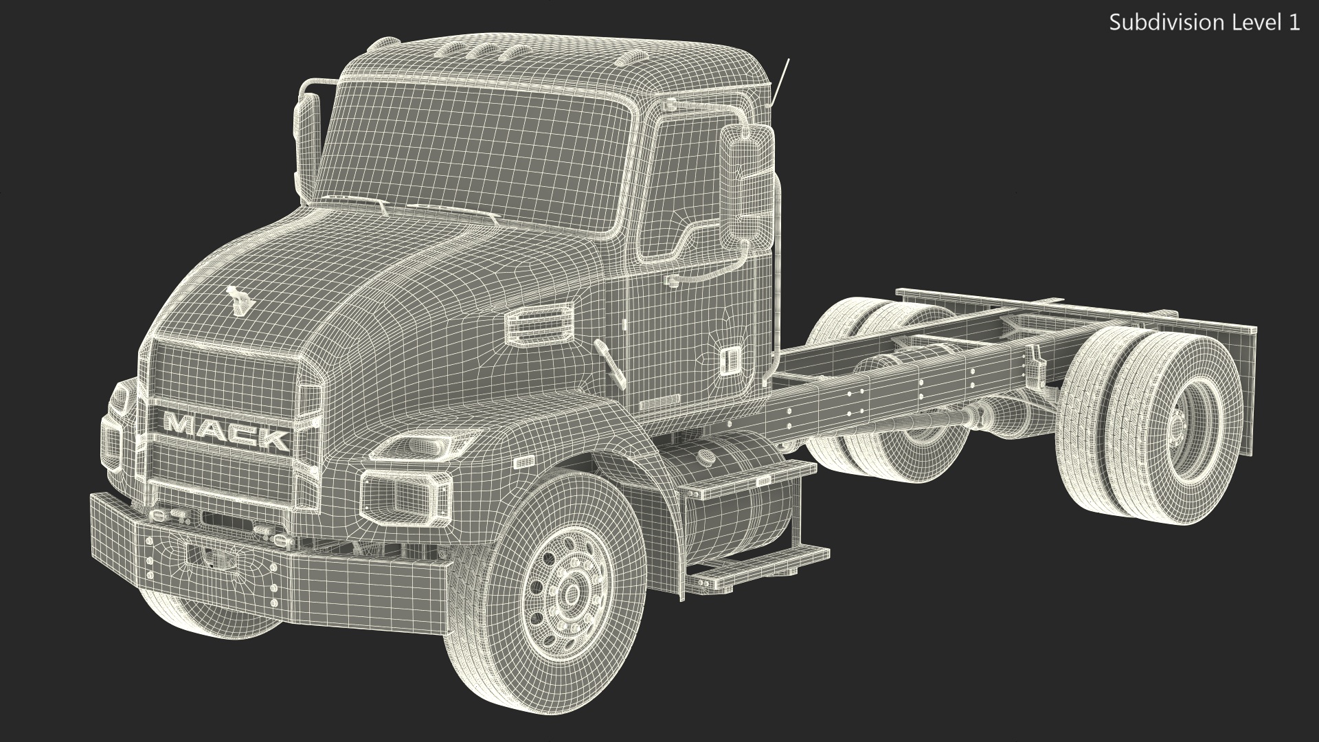 Mack MD6 Medium-Duty Truck Rigged for Maya 3D