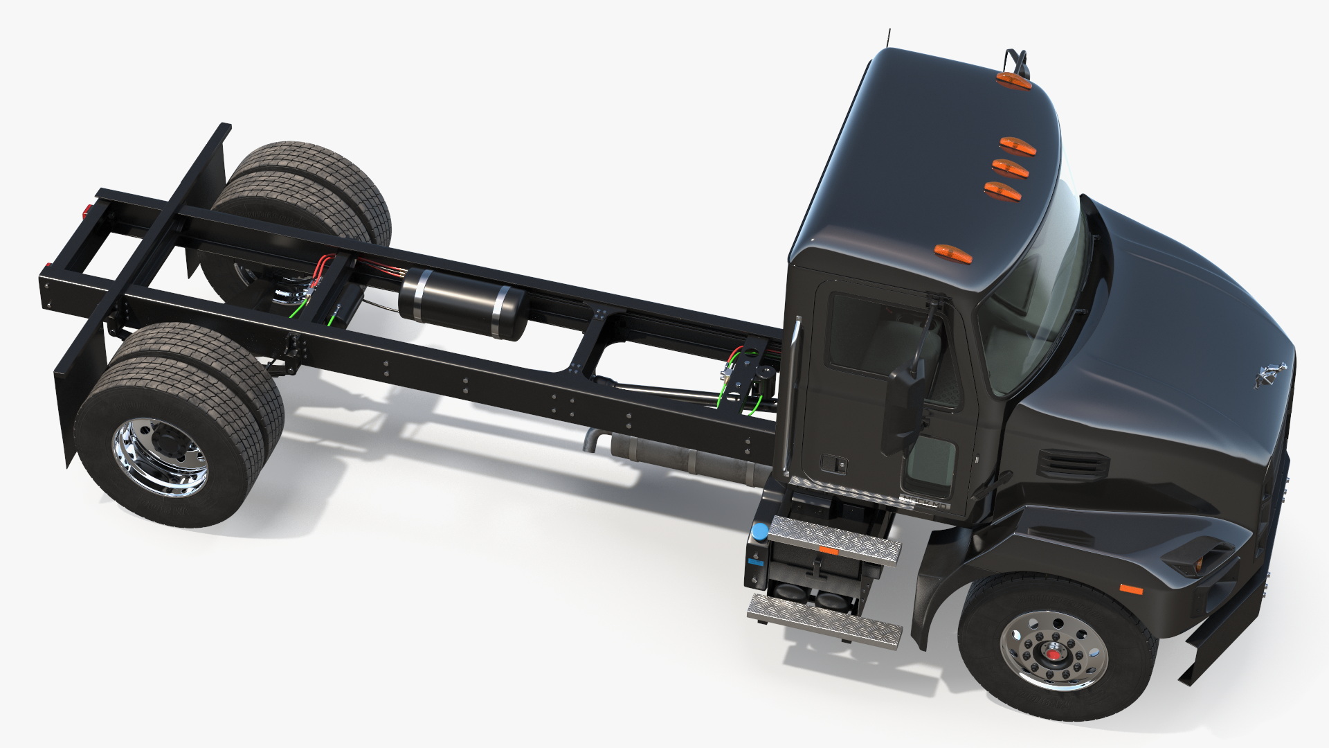 Mack MD6 Medium-Duty Truck Rigged for Maya 3D