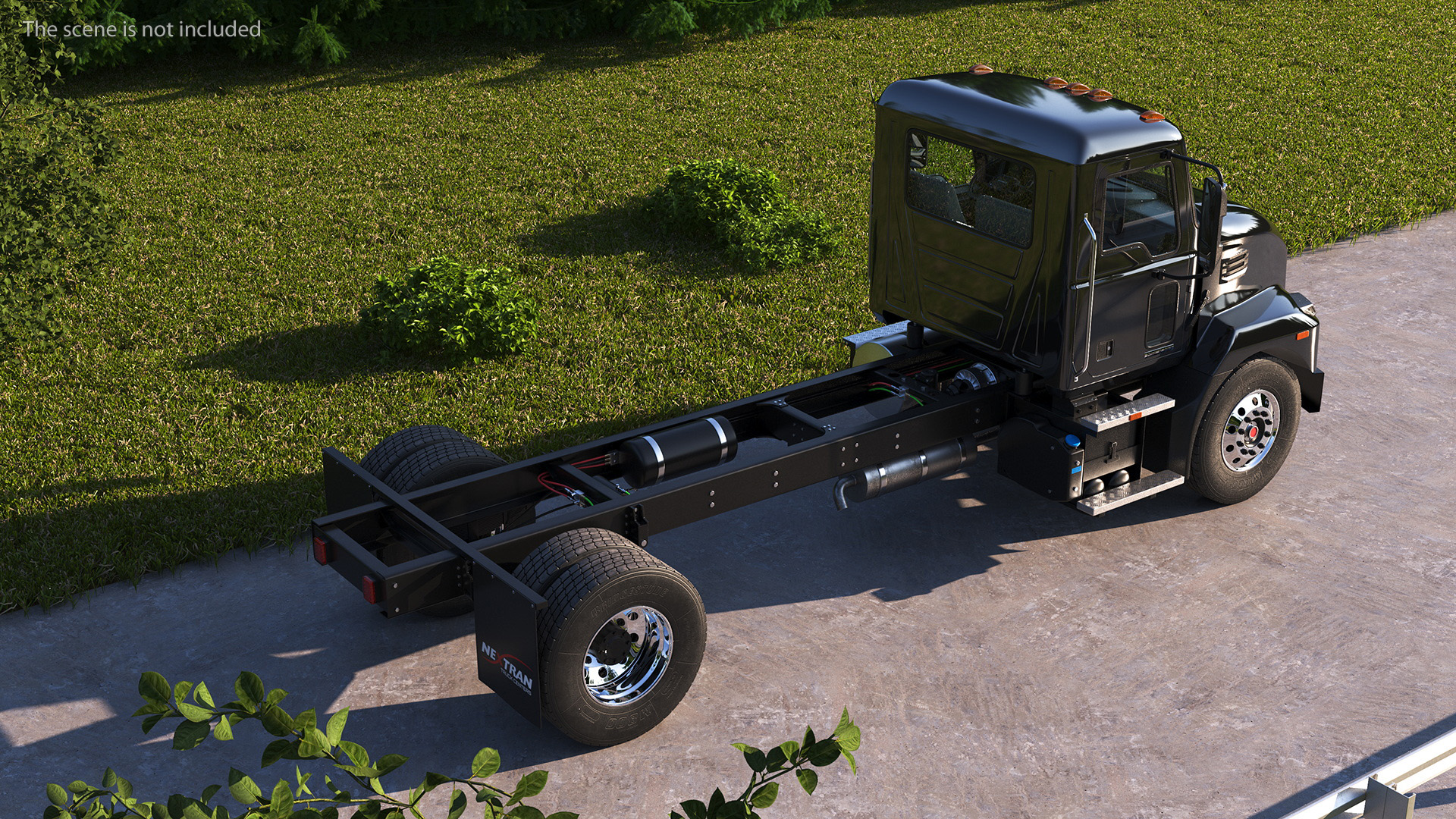 Mack MD6 Medium-Duty Truck Rigged for Maya 3D