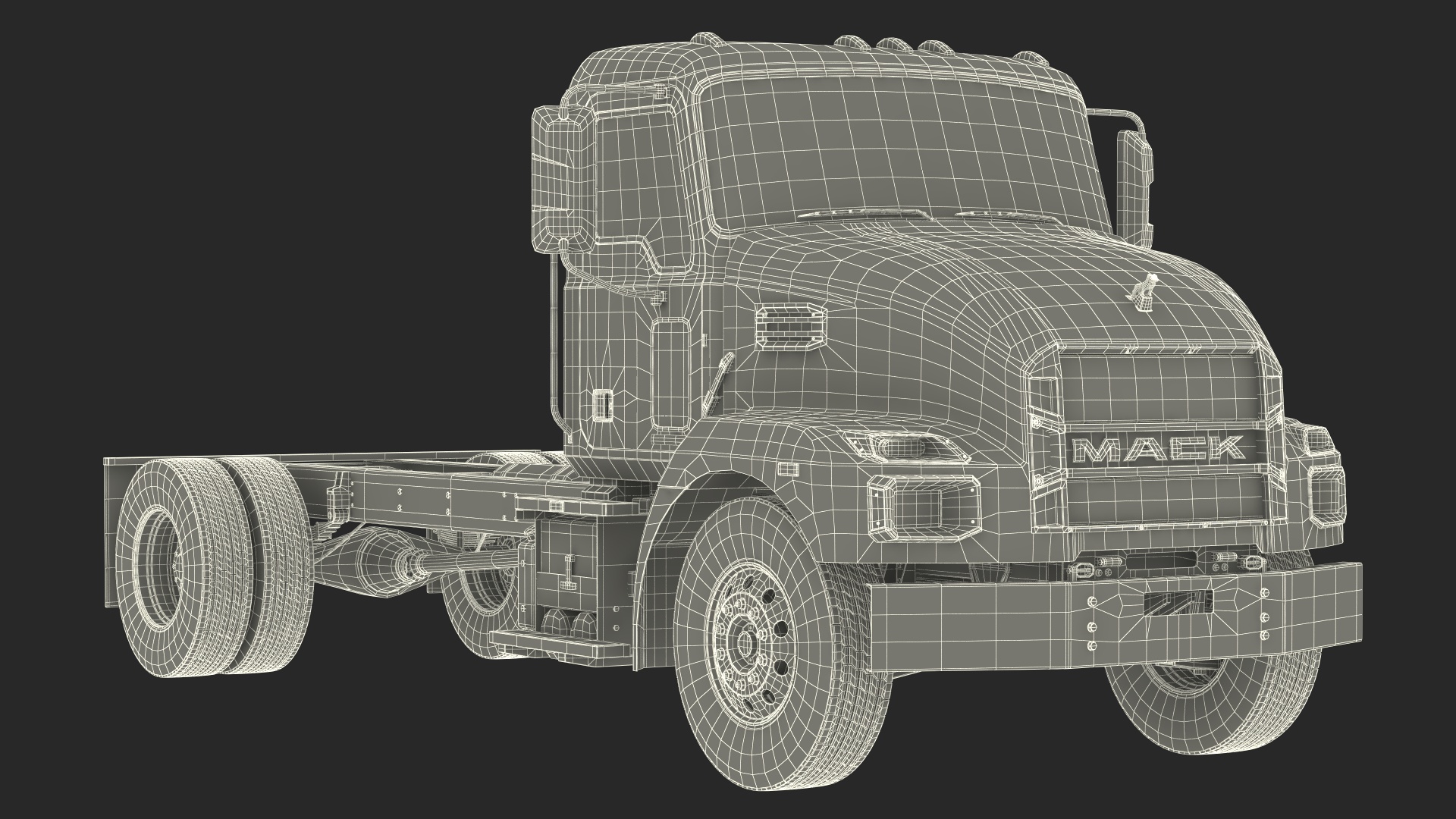 Mack MD6 Medium-Duty Truck Rigged for Maya 3D