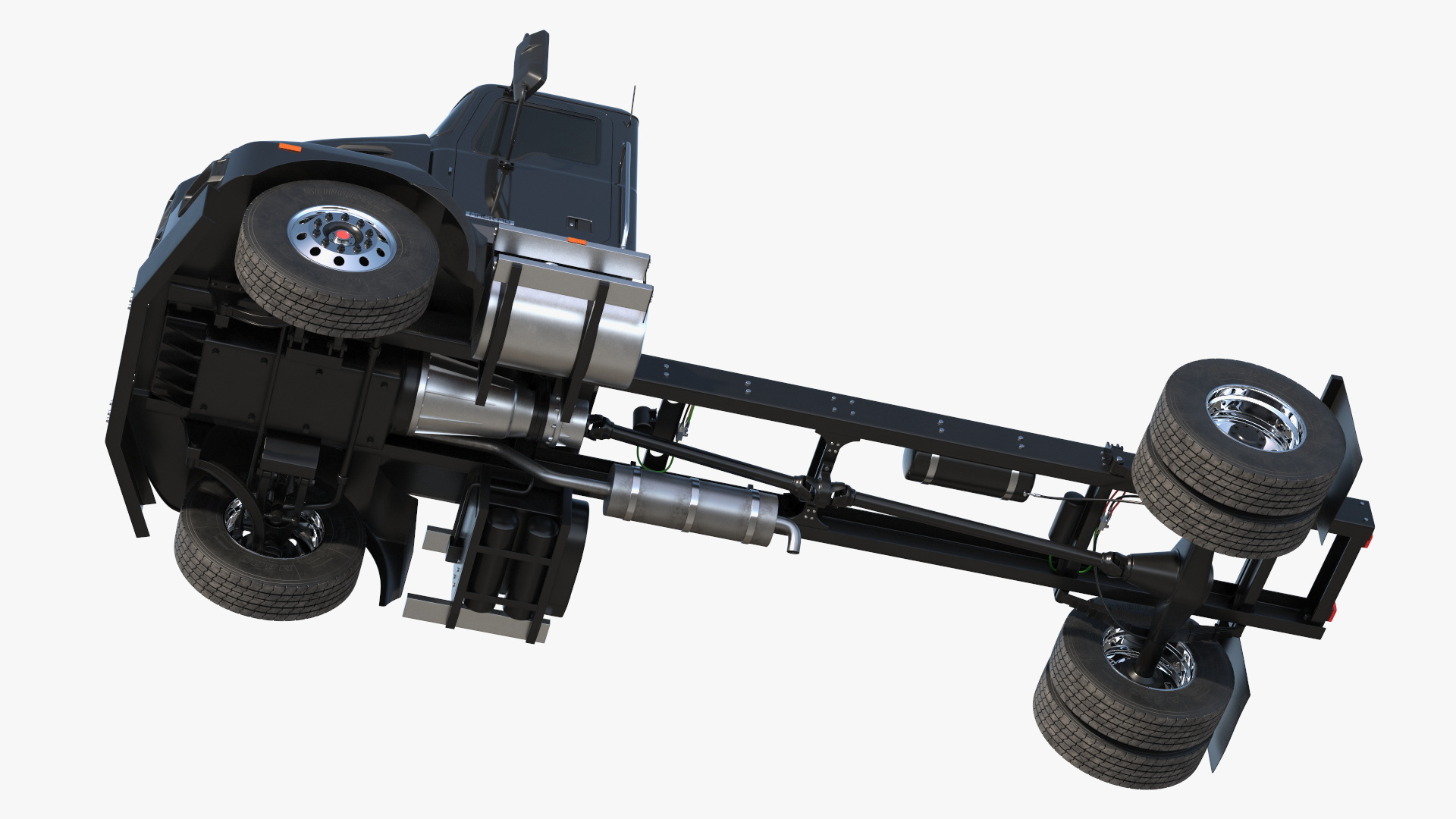 Mack MD6 Medium-Duty Truck Rigged for Maya 3D
