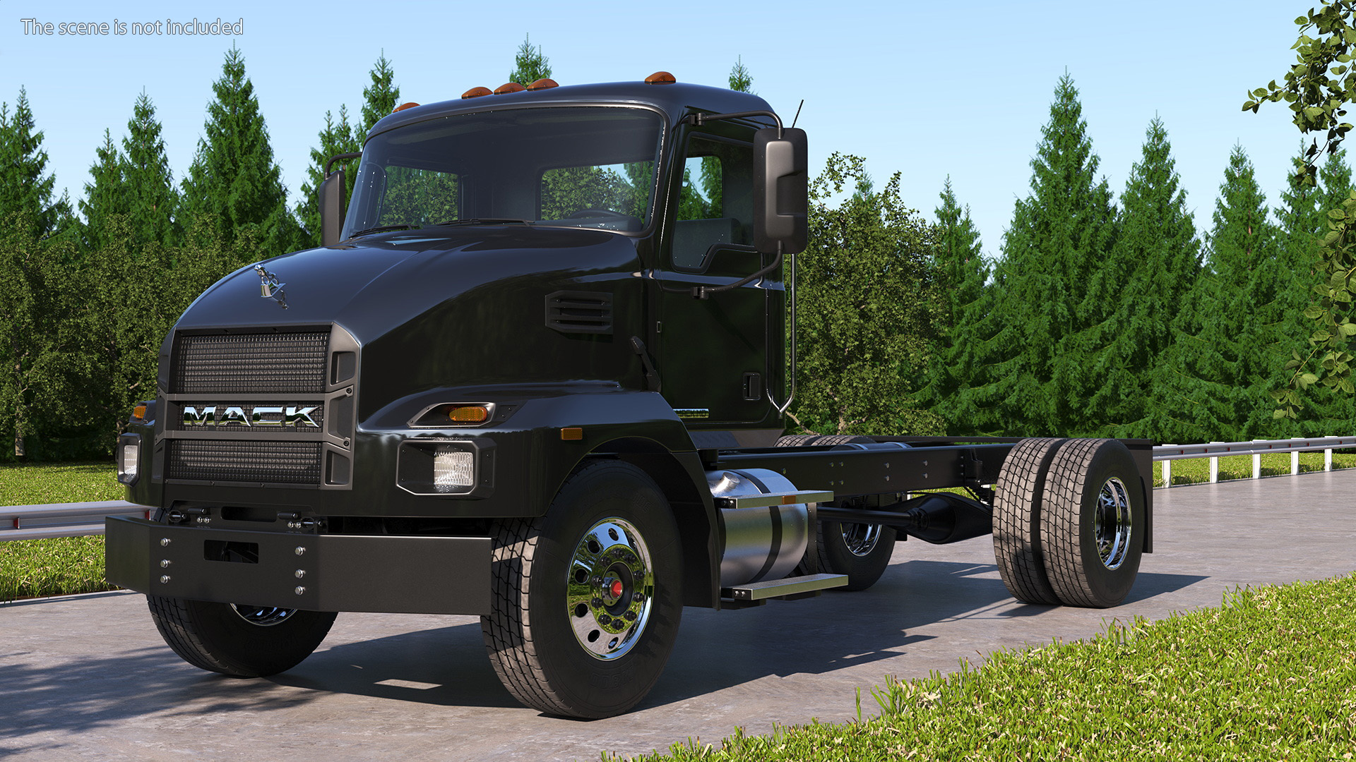 Mack MD6 Medium-Duty Truck Rigged for Maya 3D
