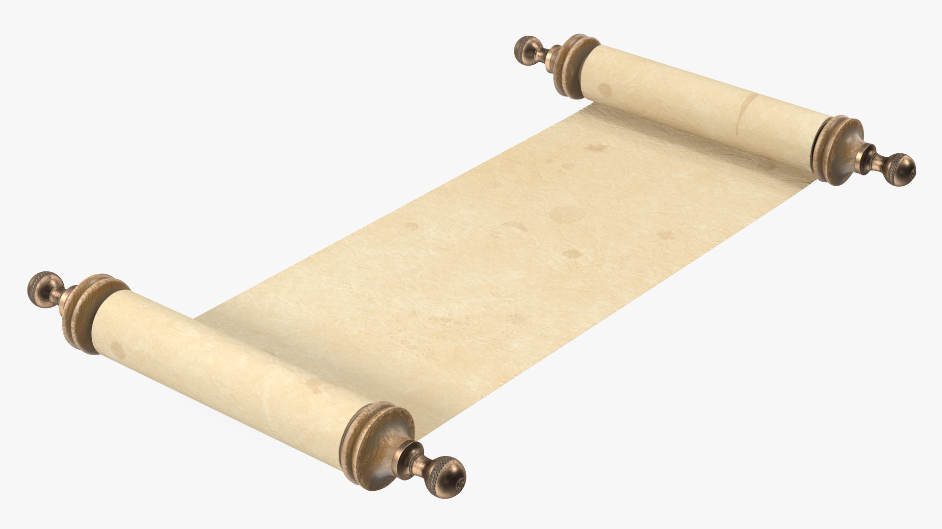3D model Antique Unfolded Blank Paper Scroll