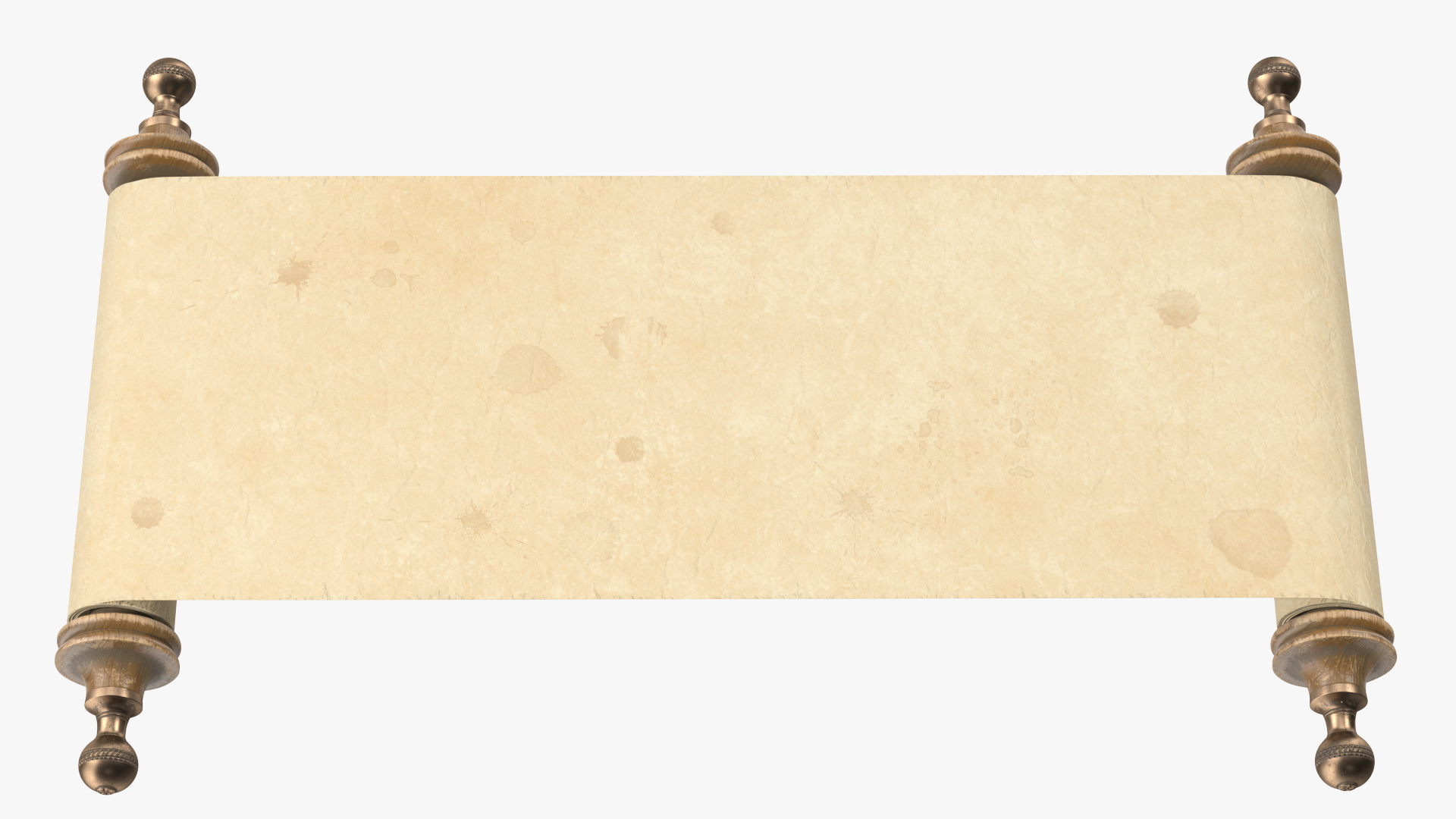 3D model Antique Unfolded Blank Paper Scroll