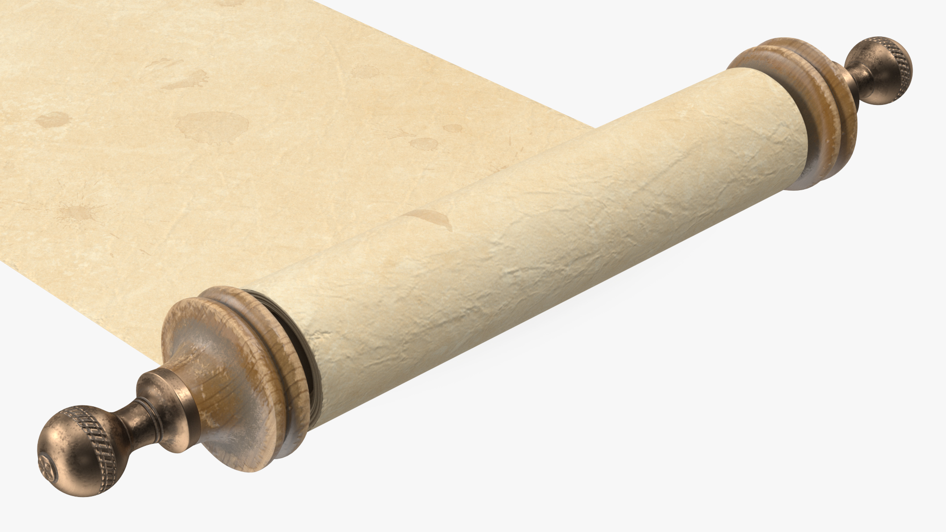3D model Antique Unfolded Blank Paper Scroll