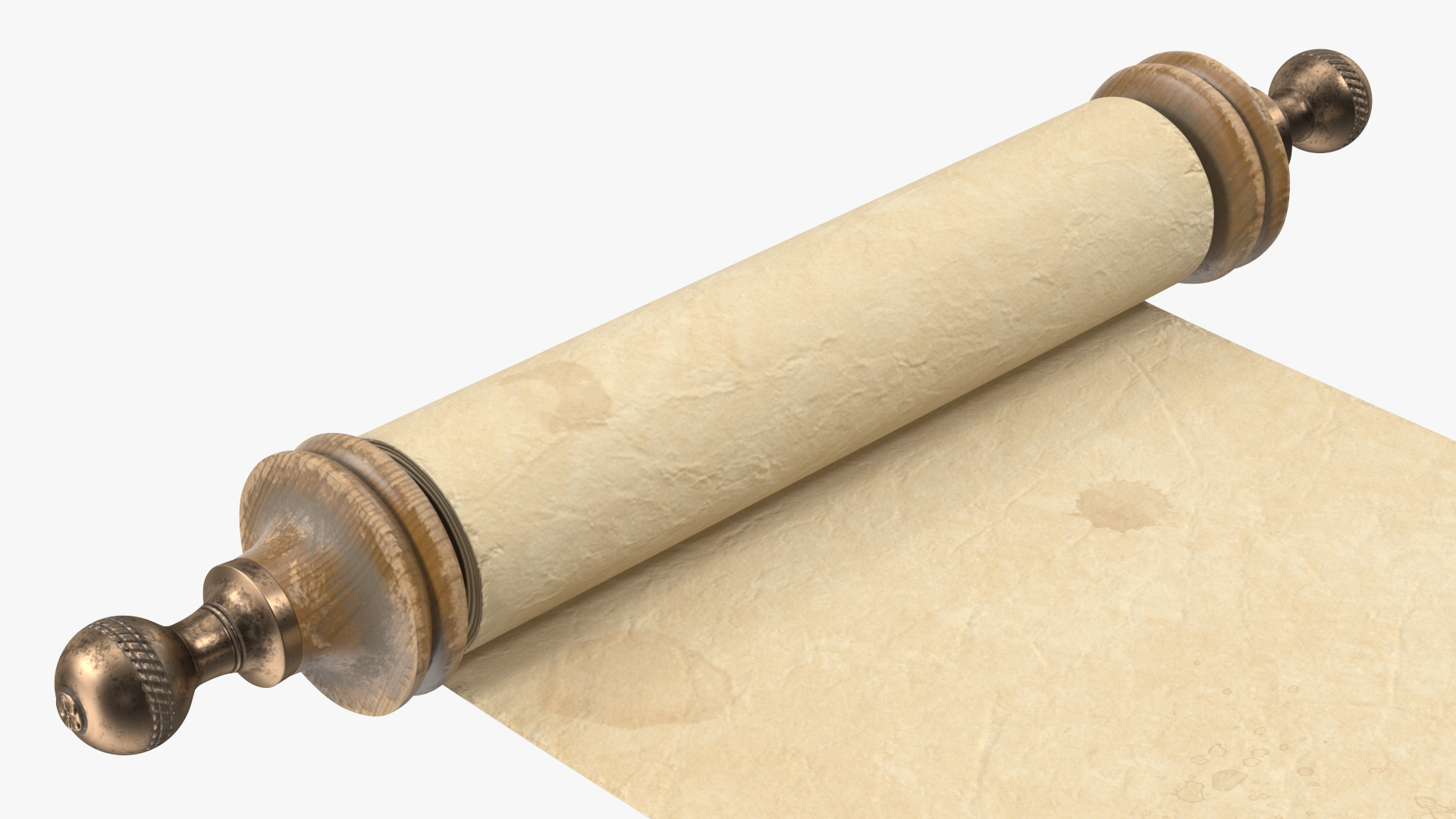 3D model Antique Unfolded Blank Paper Scroll