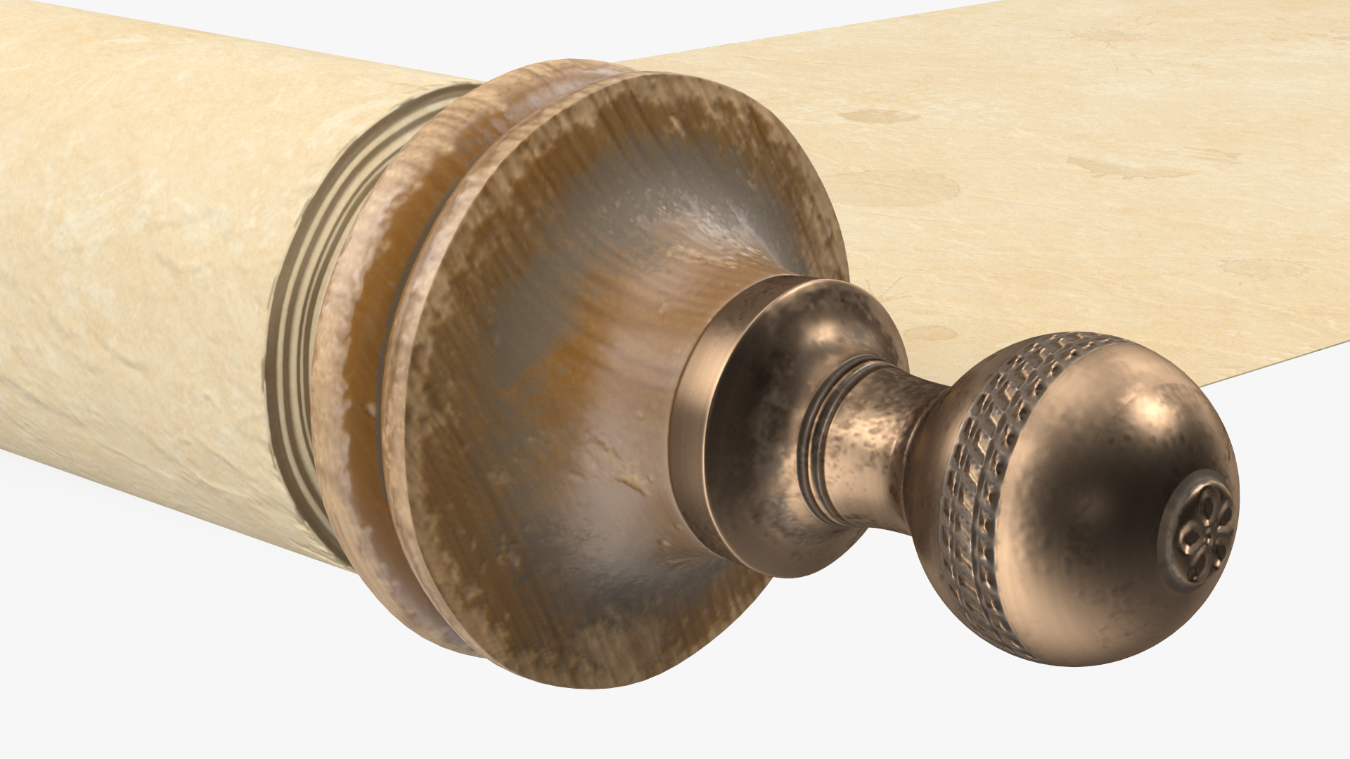 3D model Antique Unfolded Blank Paper Scroll
