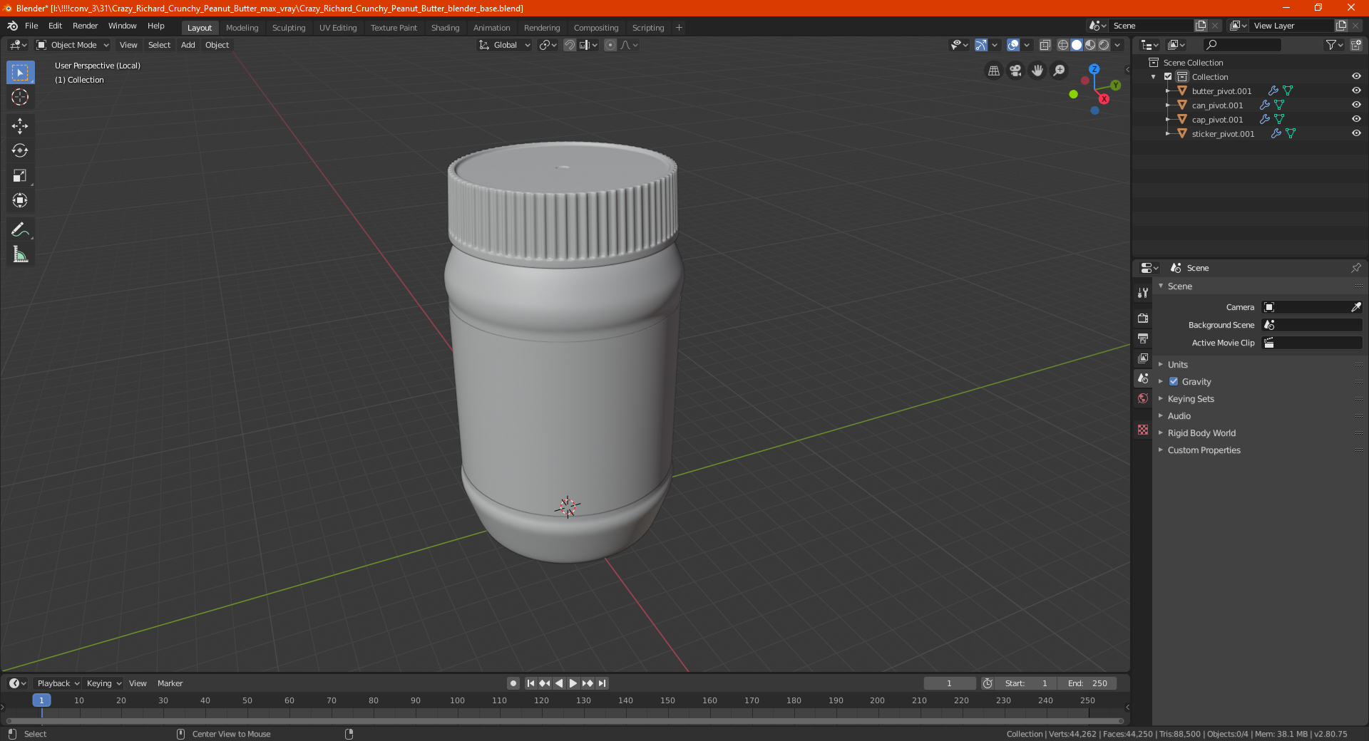 3D model Crazy Richard Crunchy Peanut Butter