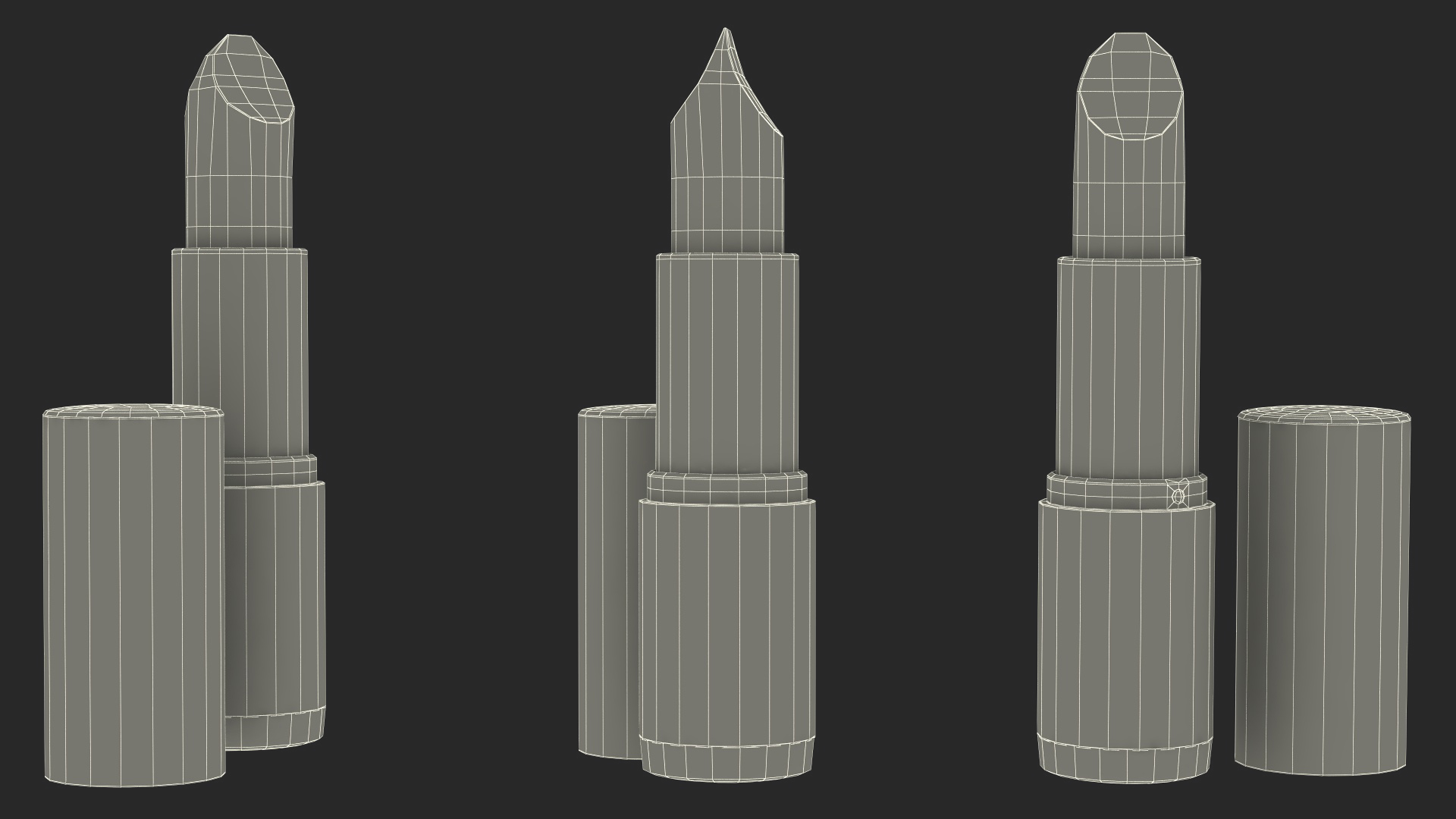 Round Crimson Lipstick 3D