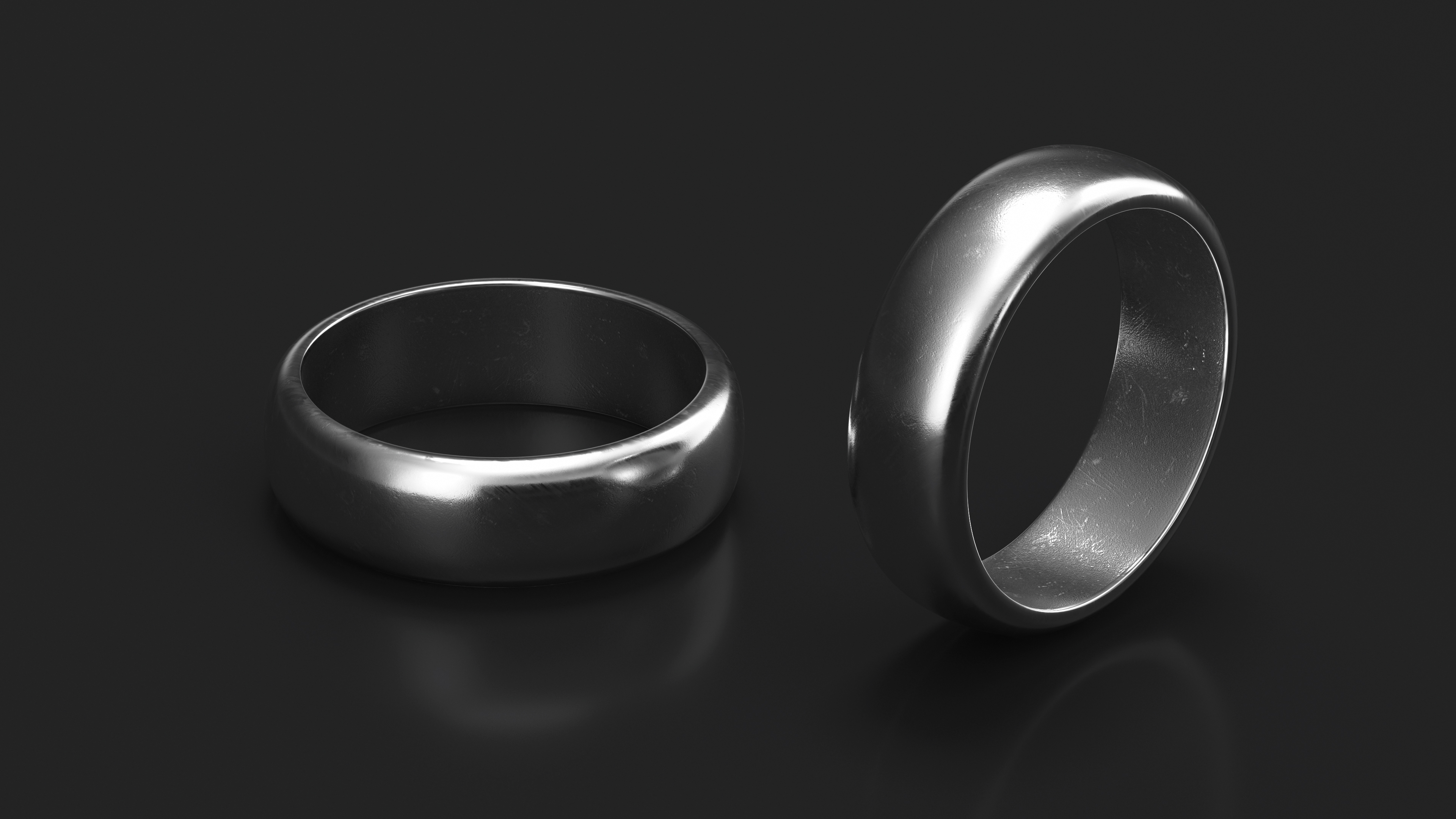Silver Wedding Ring 3D model