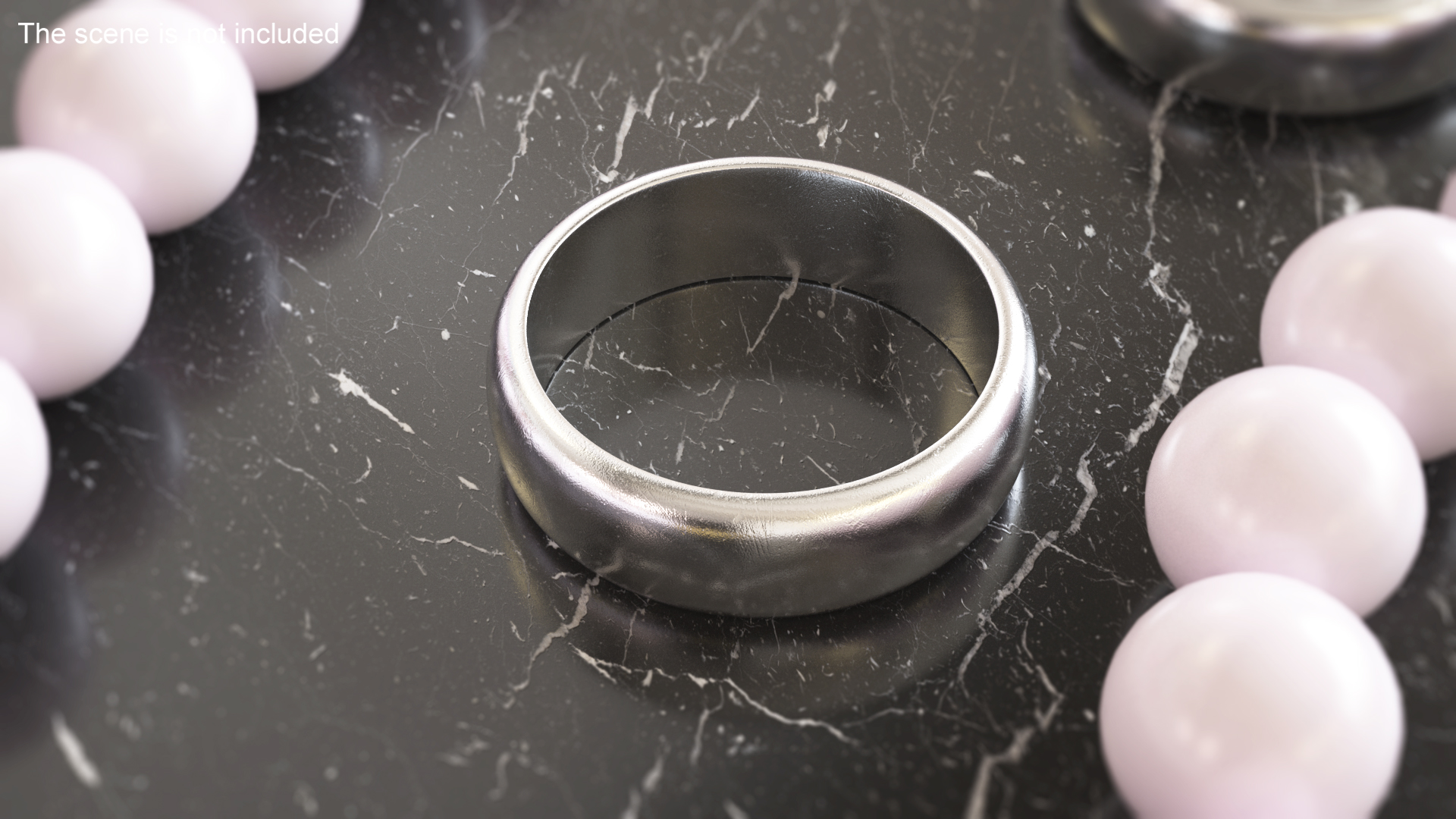 Silver Wedding Ring 3D model