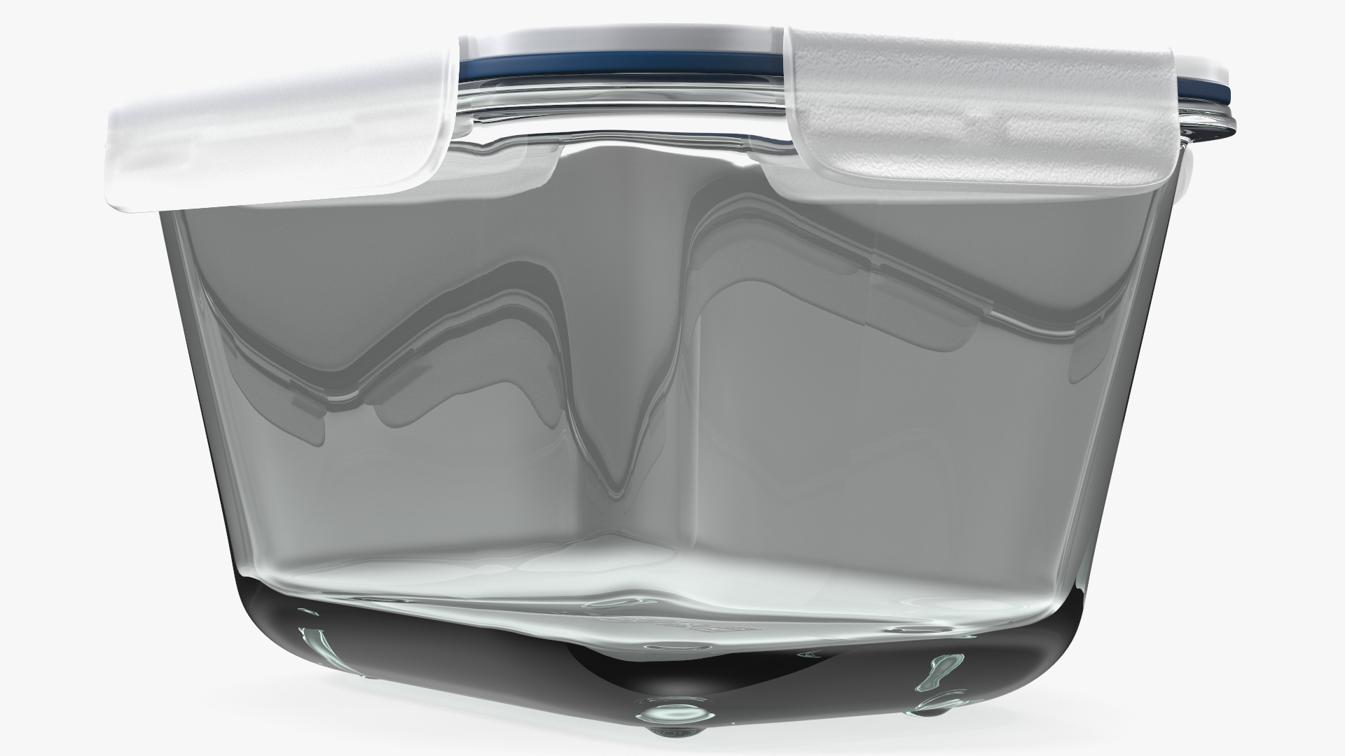 Rectangular Glass Clip Lock Food Container 1800ml 3D model