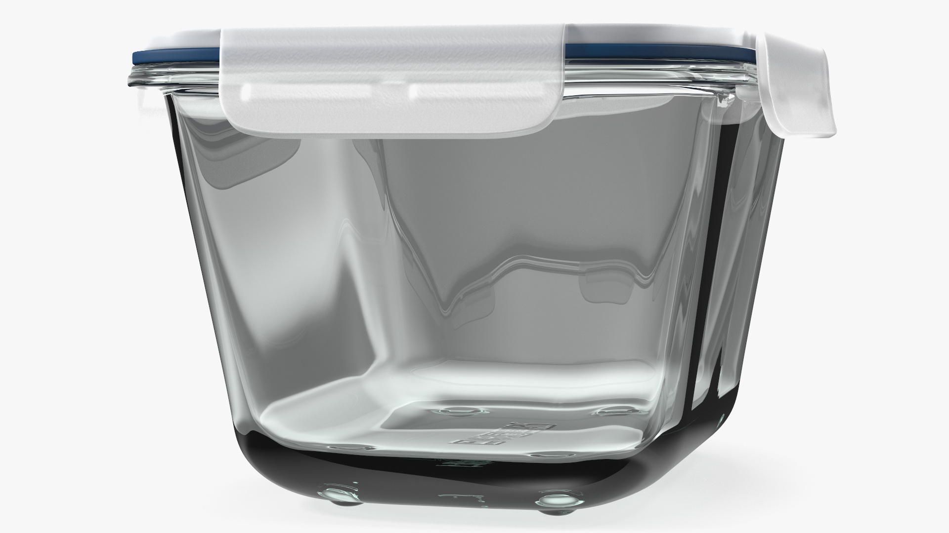 Rectangular Glass Clip Lock Food Container 1800ml 3D model