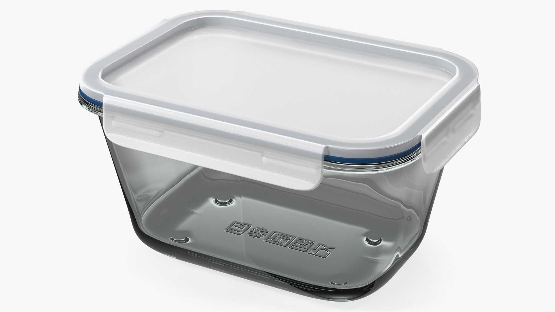 Rectangular Glass Clip Lock Food Container 1800ml 3D model
