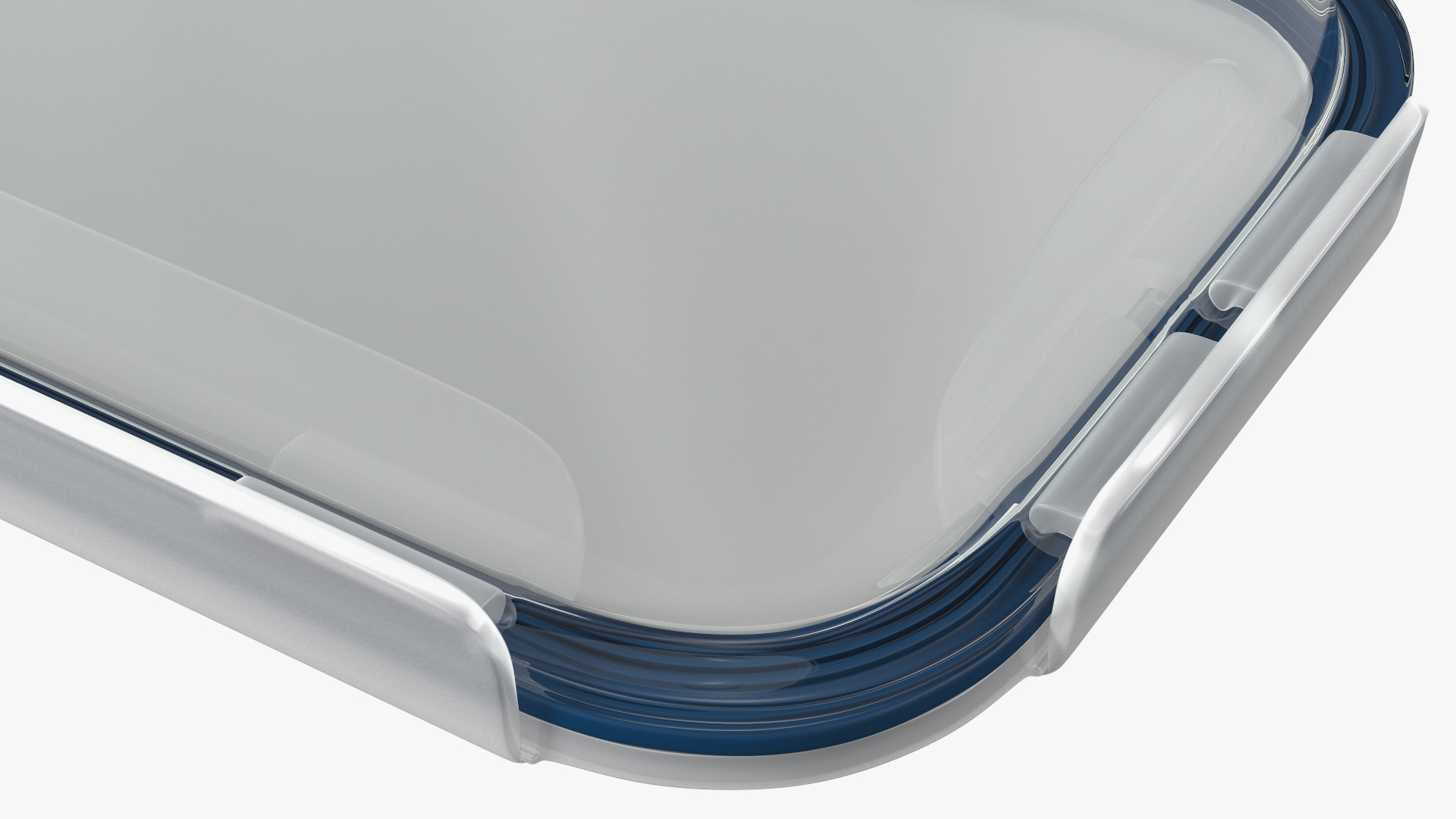Rectangular Glass Clip Lock Food Container 1800ml 3D model