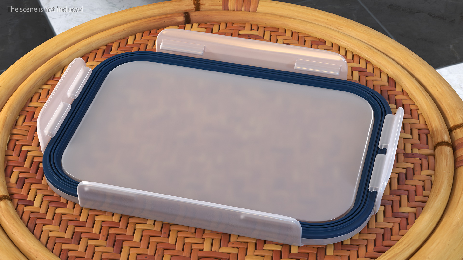 Rectangular Glass Clip Lock Food Container 1800ml 3D model