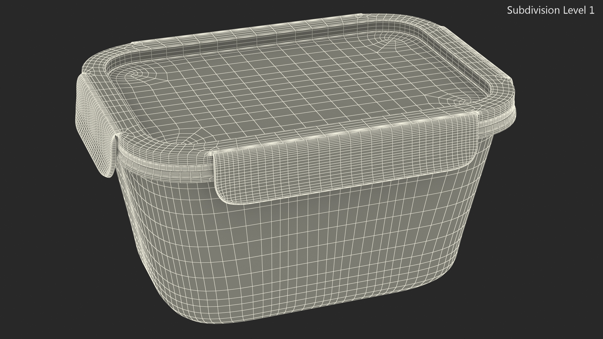 Rectangular Glass Clip Lock Food Container 1800ml 3D model