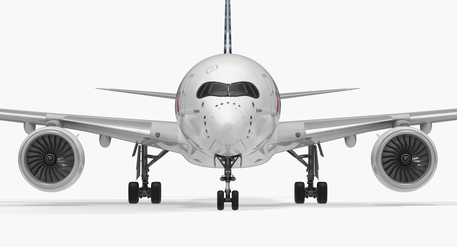 3D model Airbus A350 900 American Airlines Rigged
