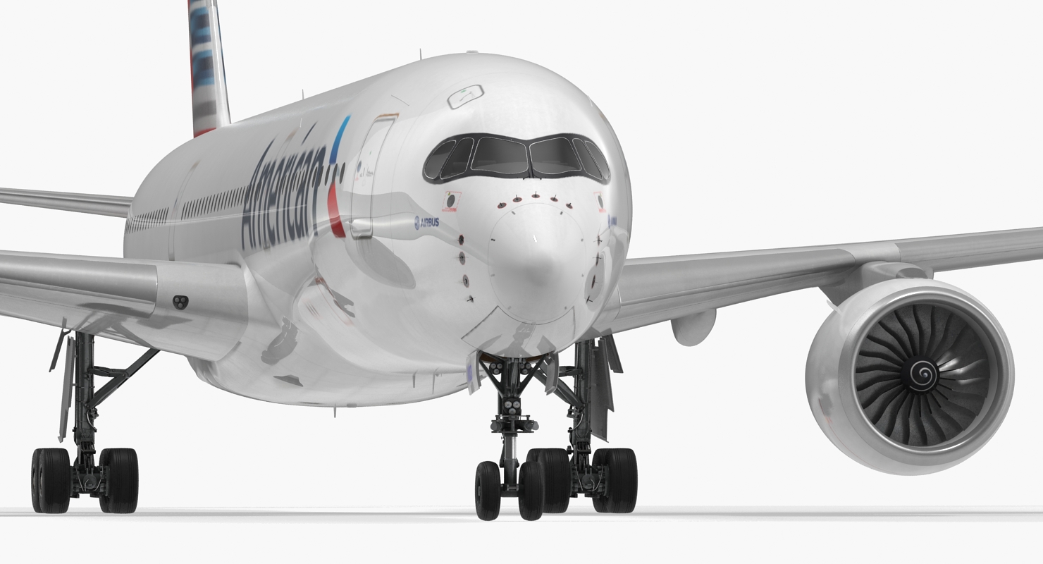 3D model Airbus A350 900 American Airlines Rigged