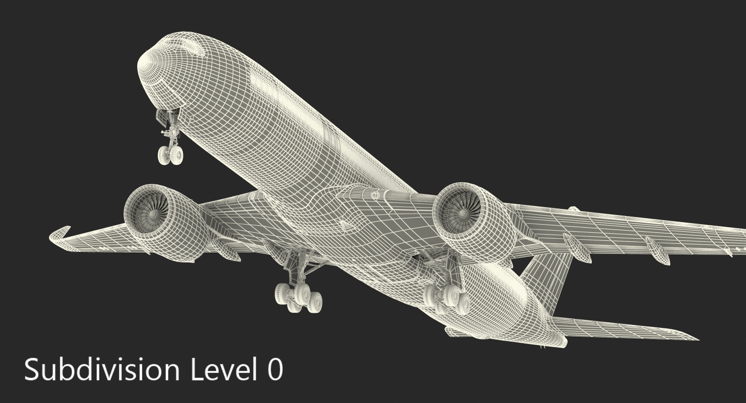 3D model Airbus A350 900 American Airlines Rigged