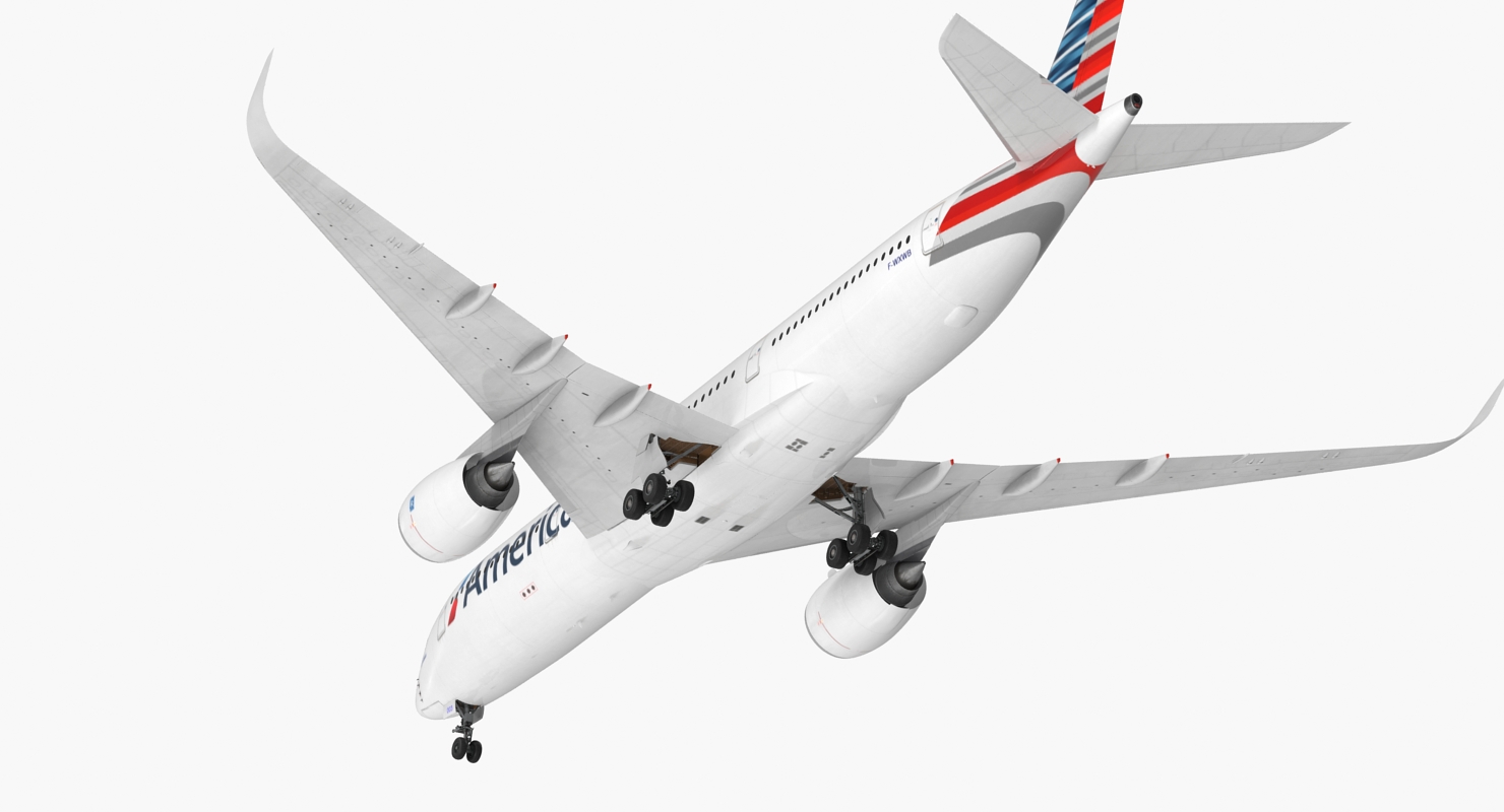 3D model Airbus A350 900 American Airlines Rigged