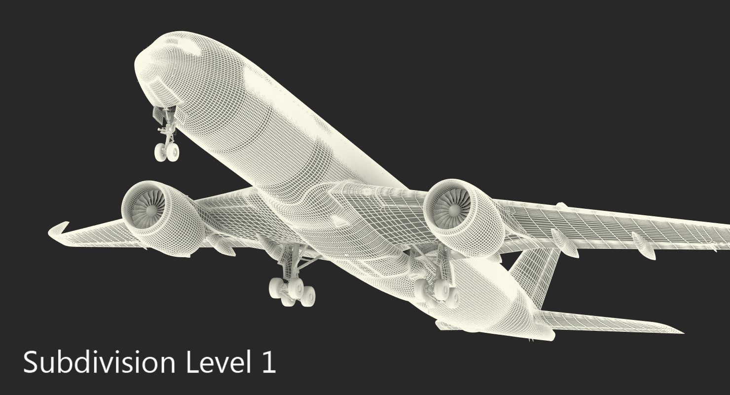 3D model Airbus A350 900 American Airlines Rigged