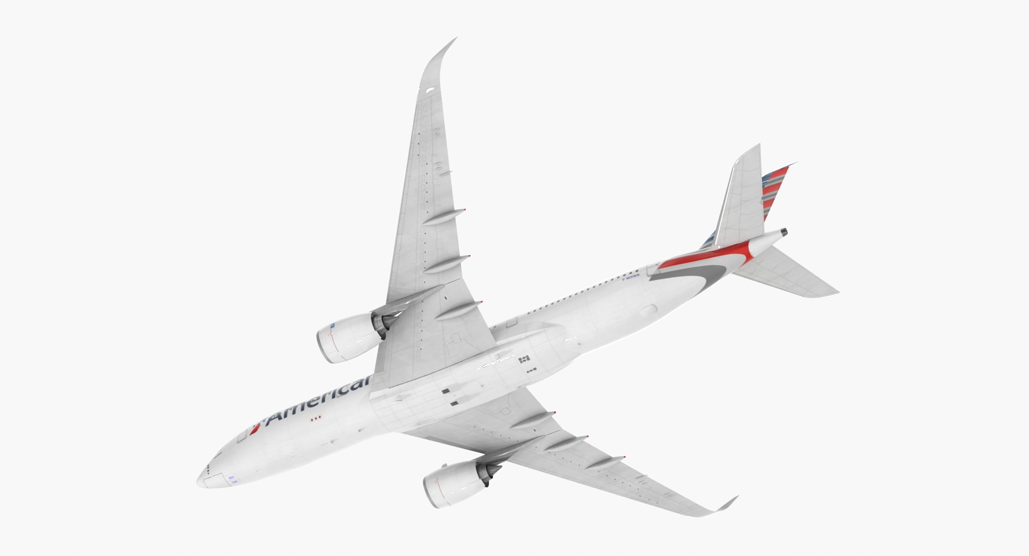 3D model Airbus A350 900 American Airlines Rigged