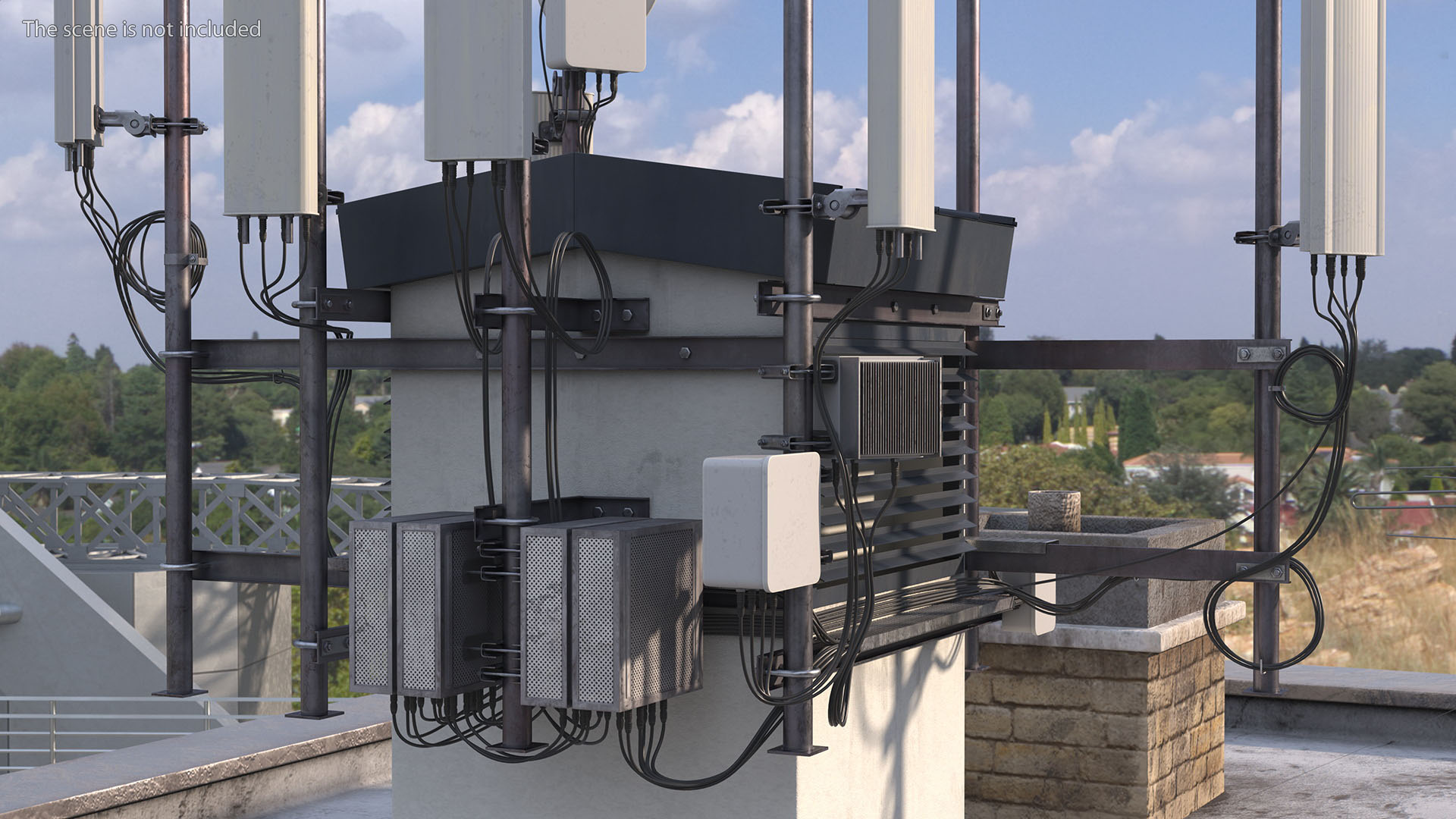 Rooftop Cellular Tower Transmitter 3D model