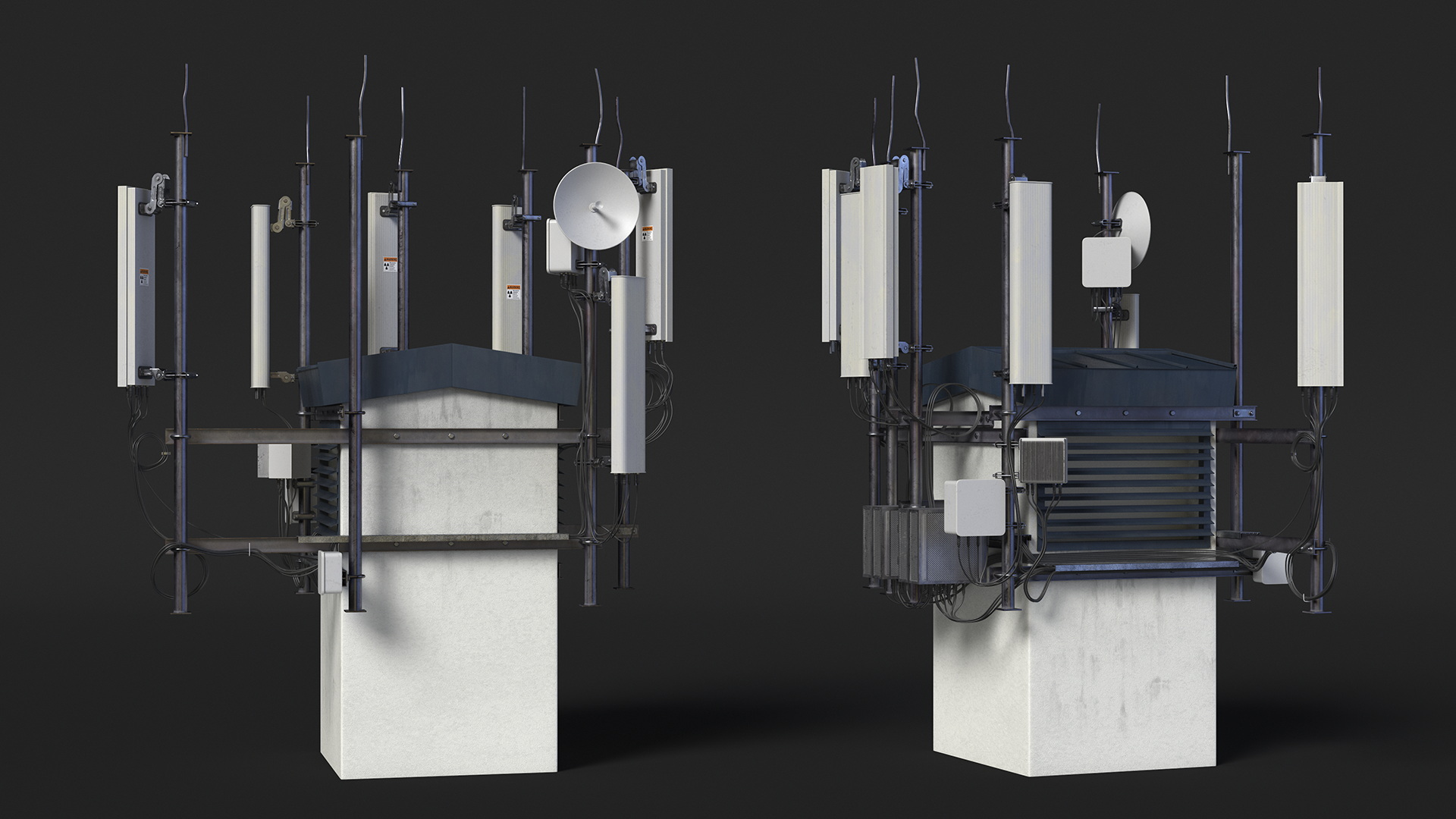 Rooftop Cellular Tower Transmitter 3D model