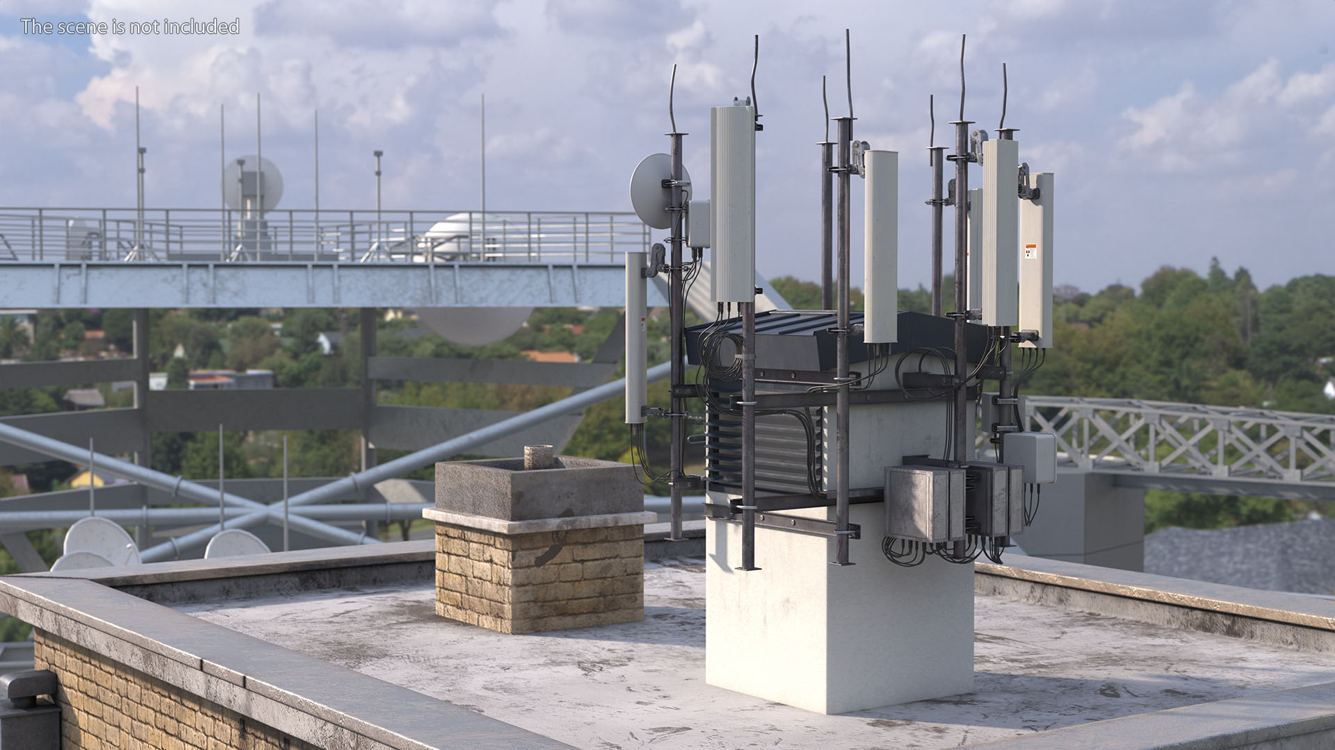 Rooftop Cellular Tower Transmitter 3D model