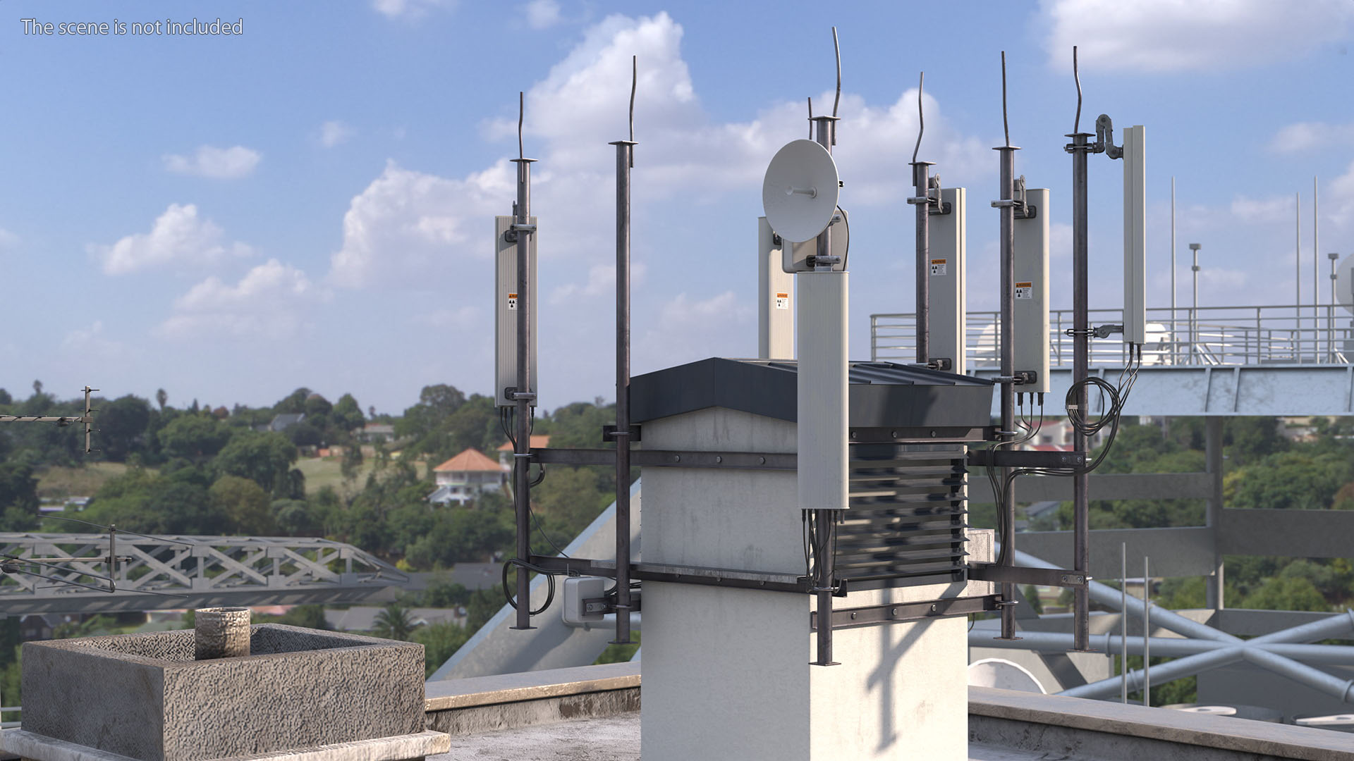 Rooftop Cellular Tower Transmitter 3D model