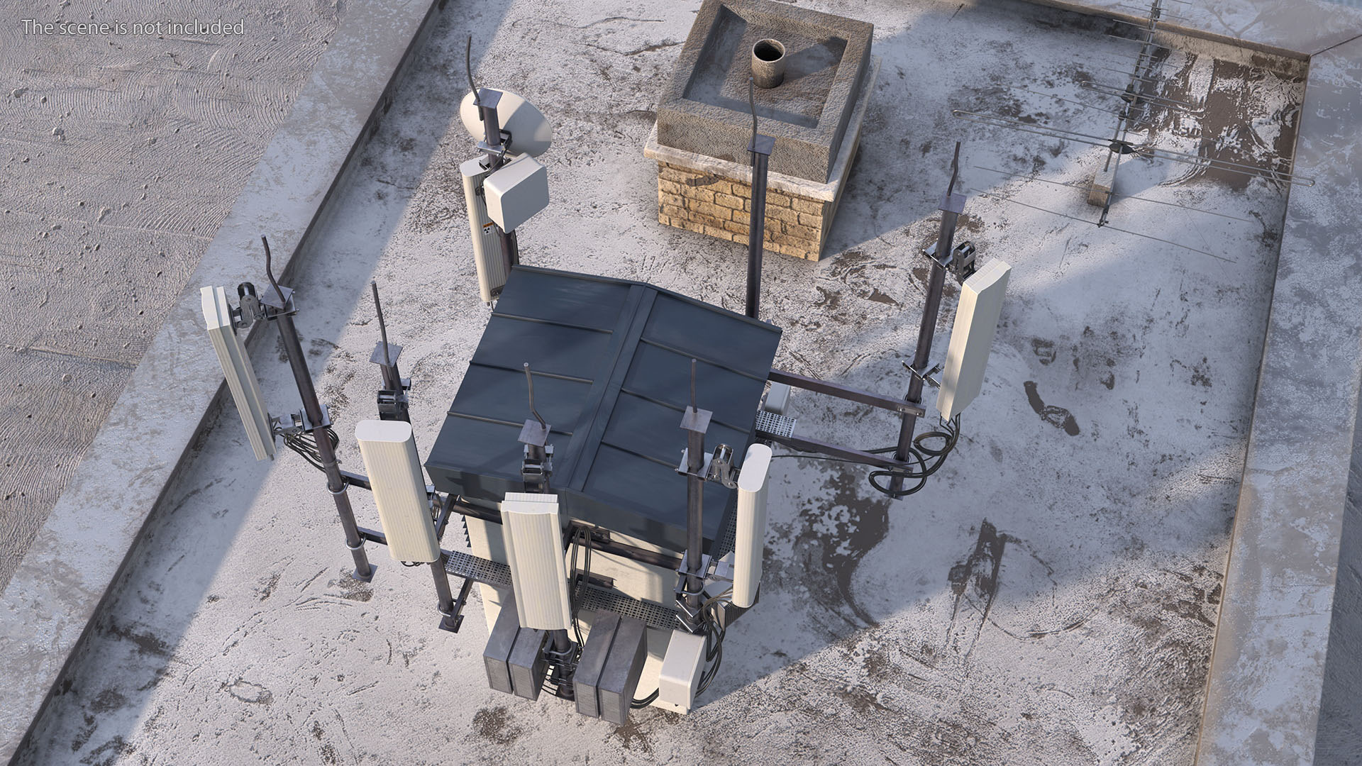 Rooftop Cellular Tower Transmitter 3D model