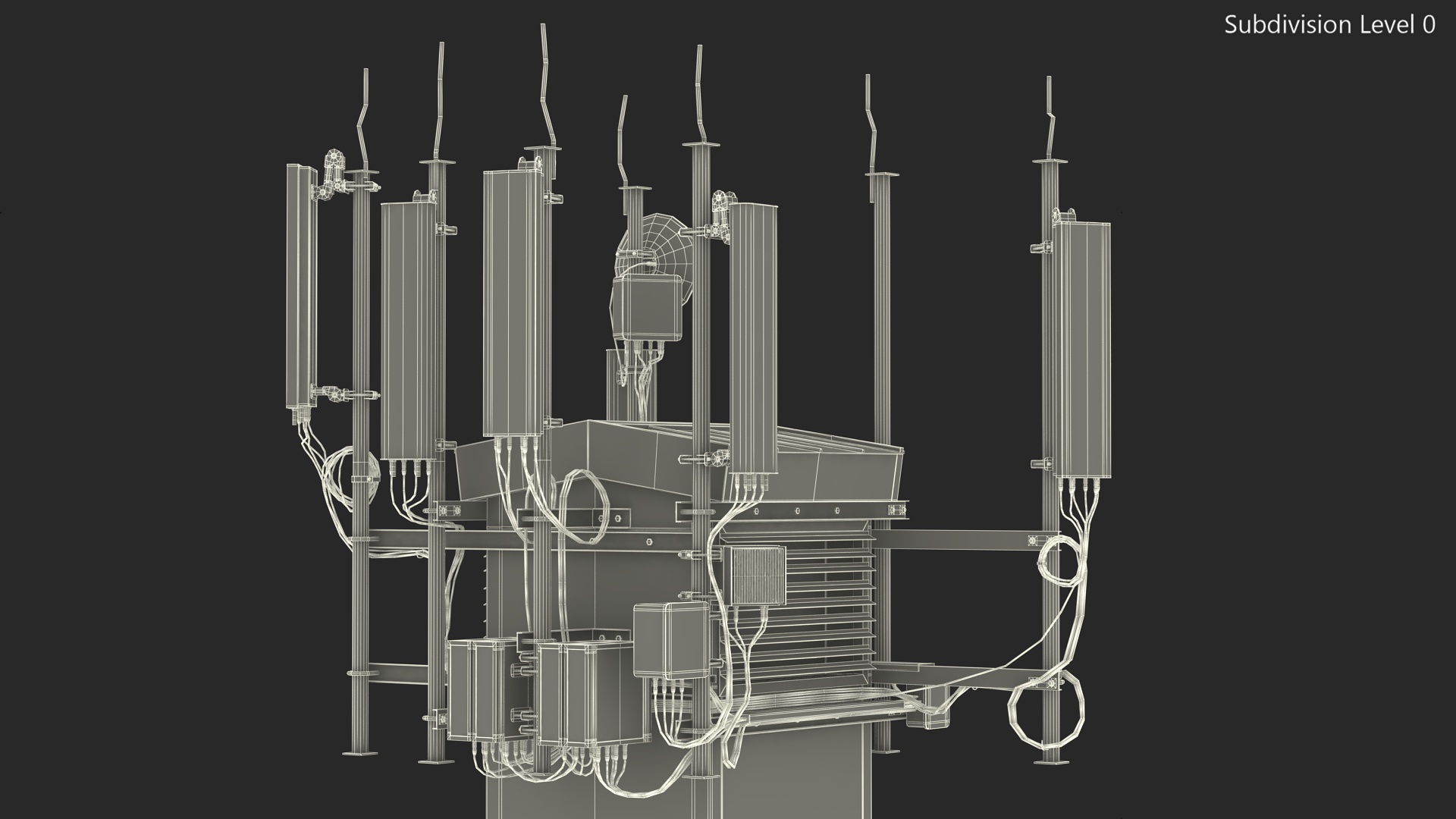 Rooftop Cellular Tower Transmitter 3D model