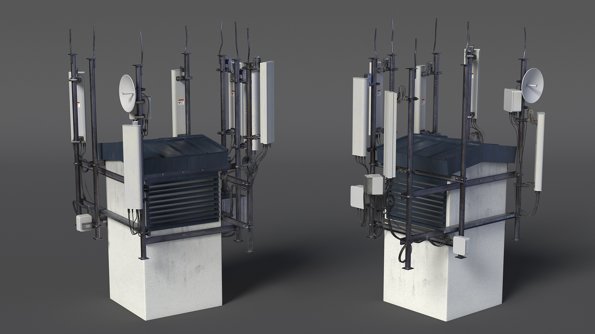 Rooftop Cellular Tower Transmitter 3D model
