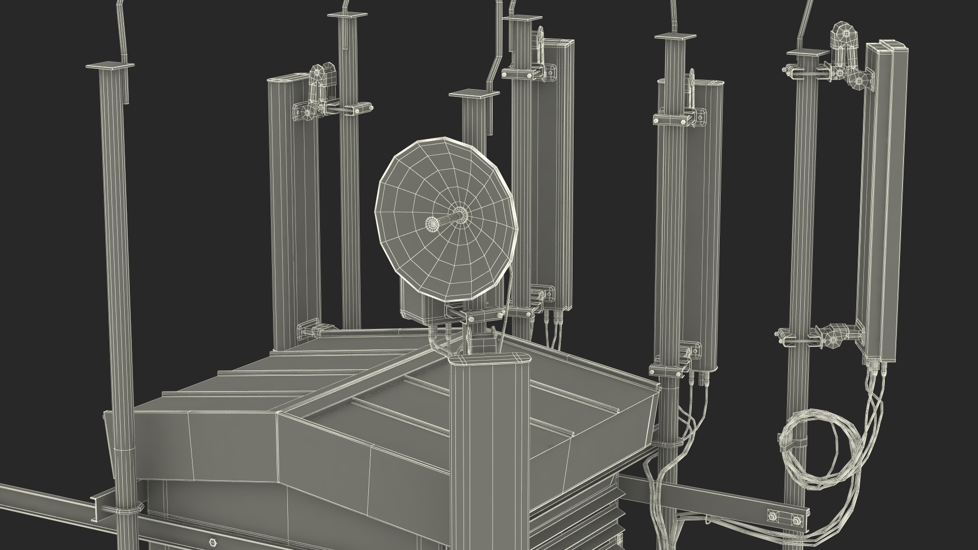 Rooftop Cellular Tower Transmitter 3D model