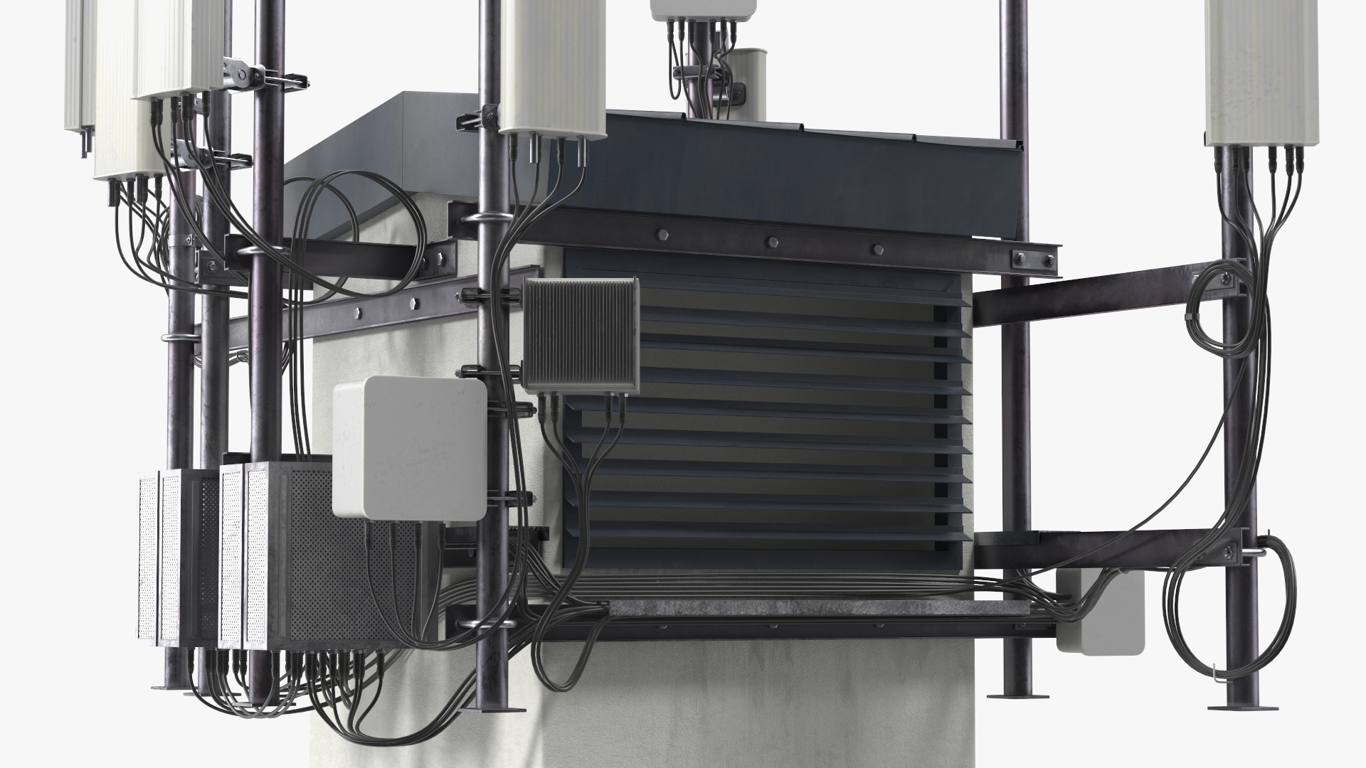 Rooftop Cellular Tower Transmitter 3D model