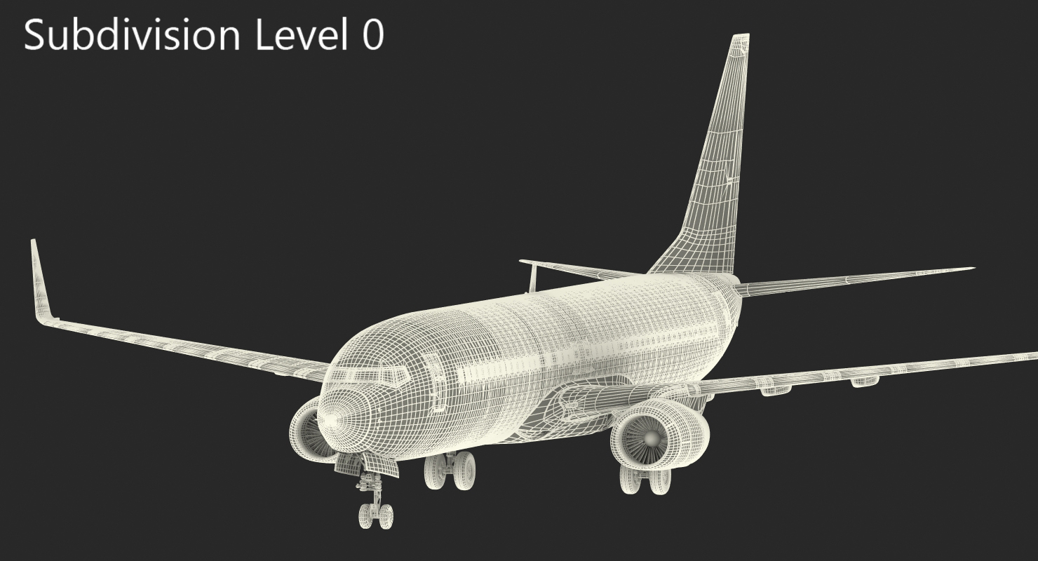 Boeing 737 800 American Airlines Rigged 3D model