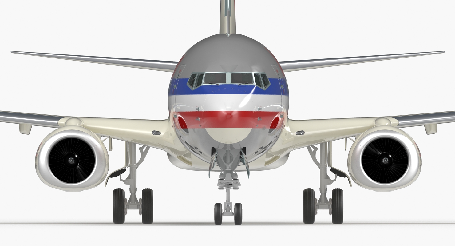 Boeing 737 800 American Airlines Rigged 3D model