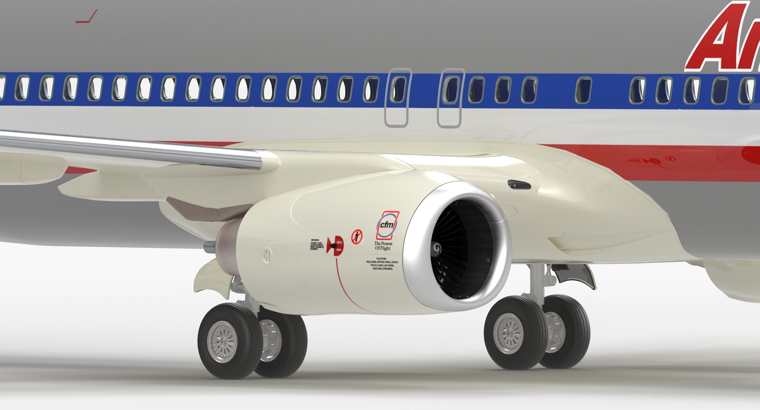 Boeing 737 800 American Airlines Rigged 3D model