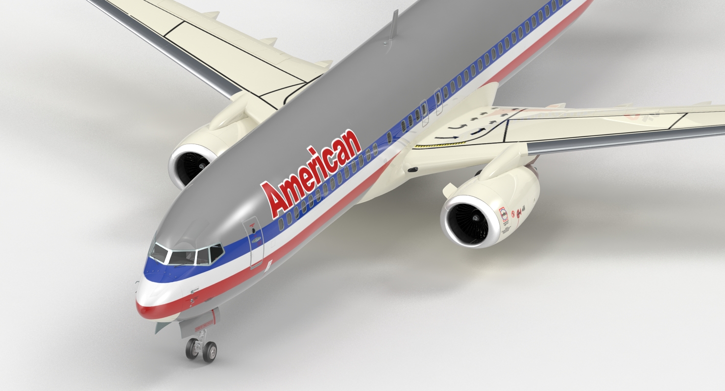 Boeing 737 800 American Airlines Rigged 3D model