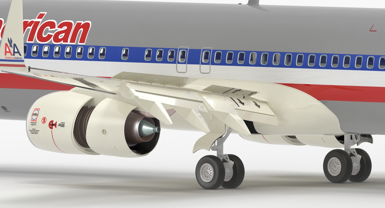 Boeing 737 800 American Airlines Rigged 3D model