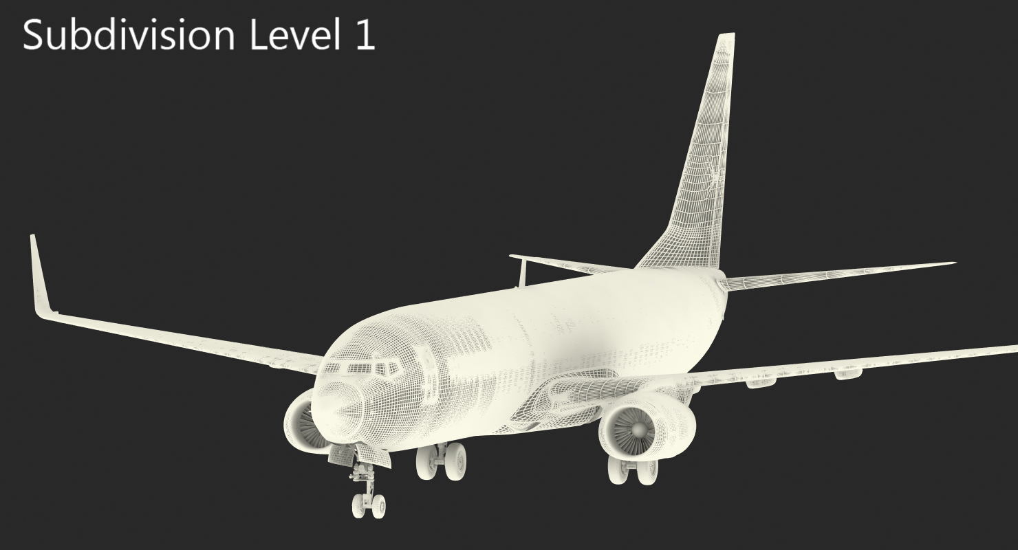 Boeing 737 800 American Airlines Rigged 3D model