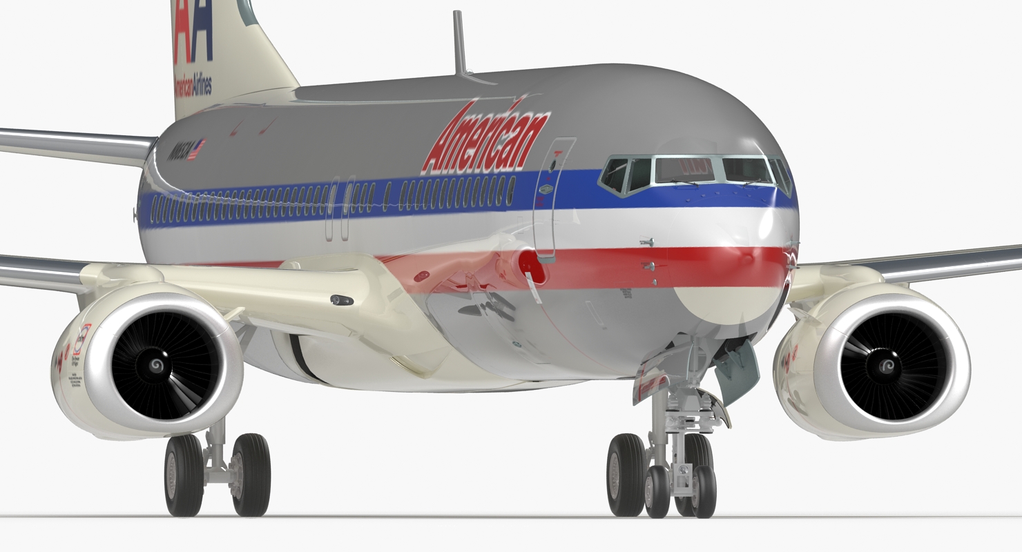 Boeing 737 800 American Airlines Rigged 3D model
