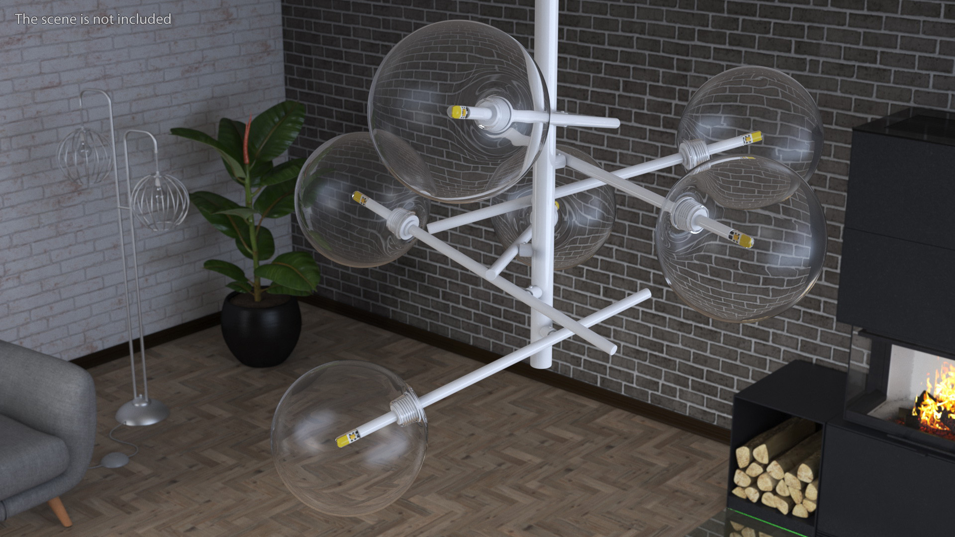 Kitchen Pendant Light White 3D