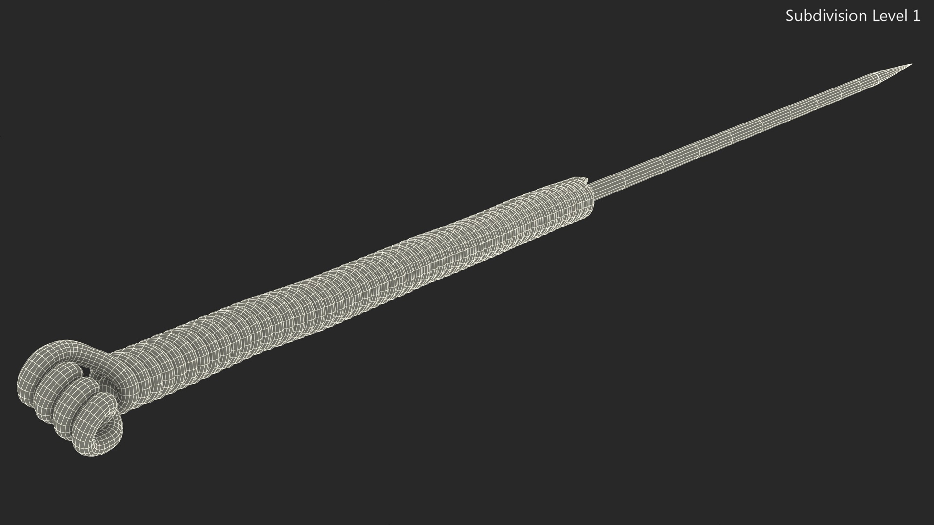 3D model Middle Acupuncture Needle Gold