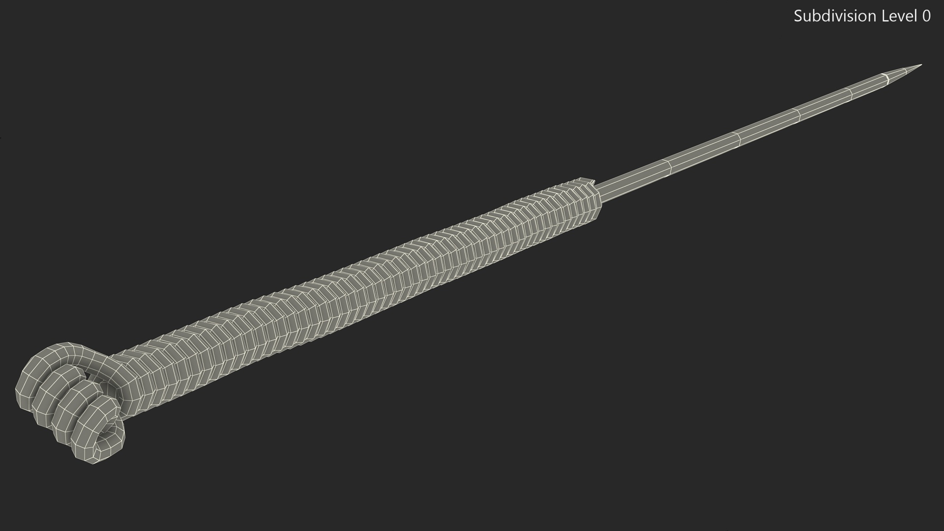 3D model Middle Acupuncture Needle Gold